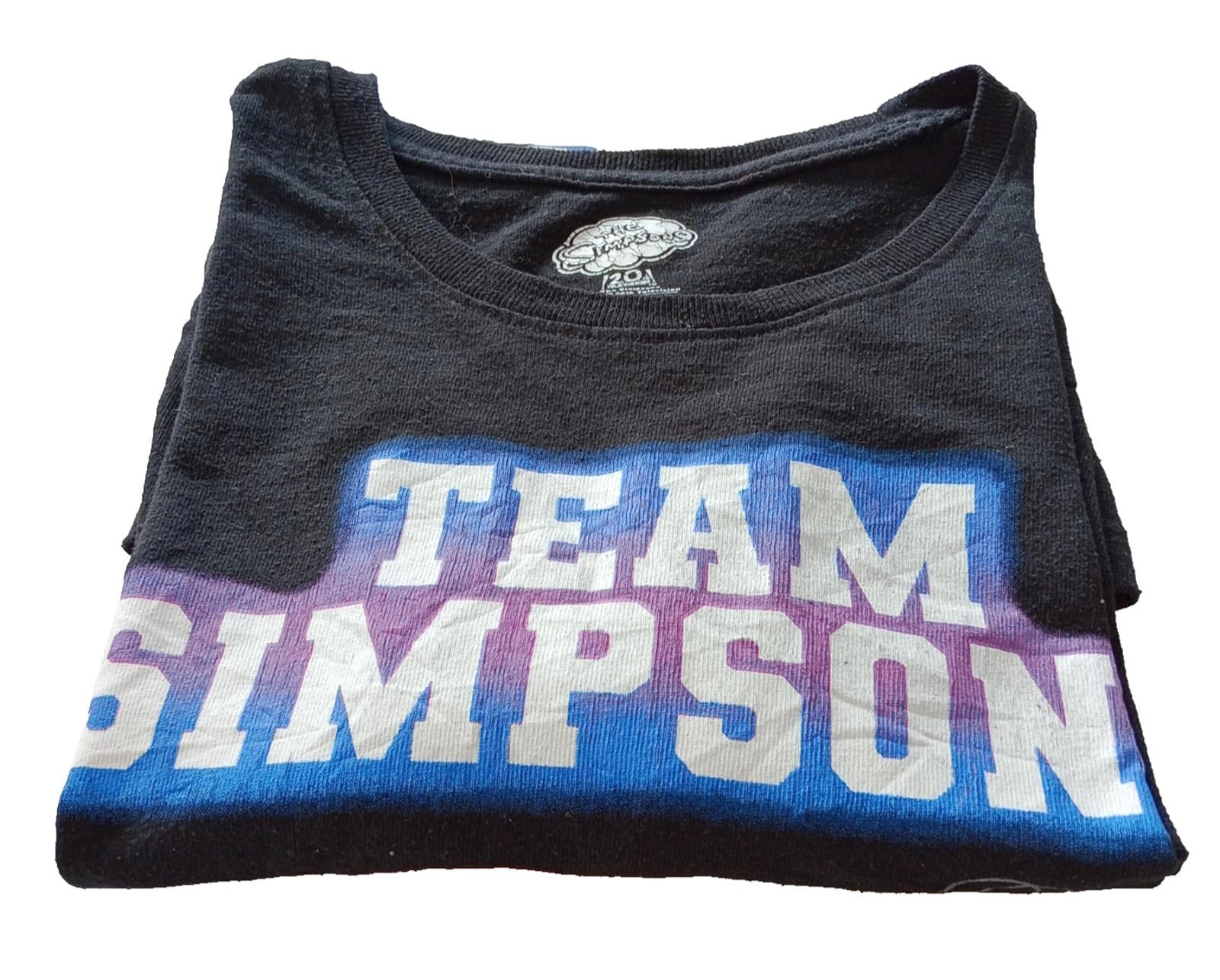 Team Simpsons Graphic Print T-Shirt Men's UK Size L Black Crew Neck Basketball