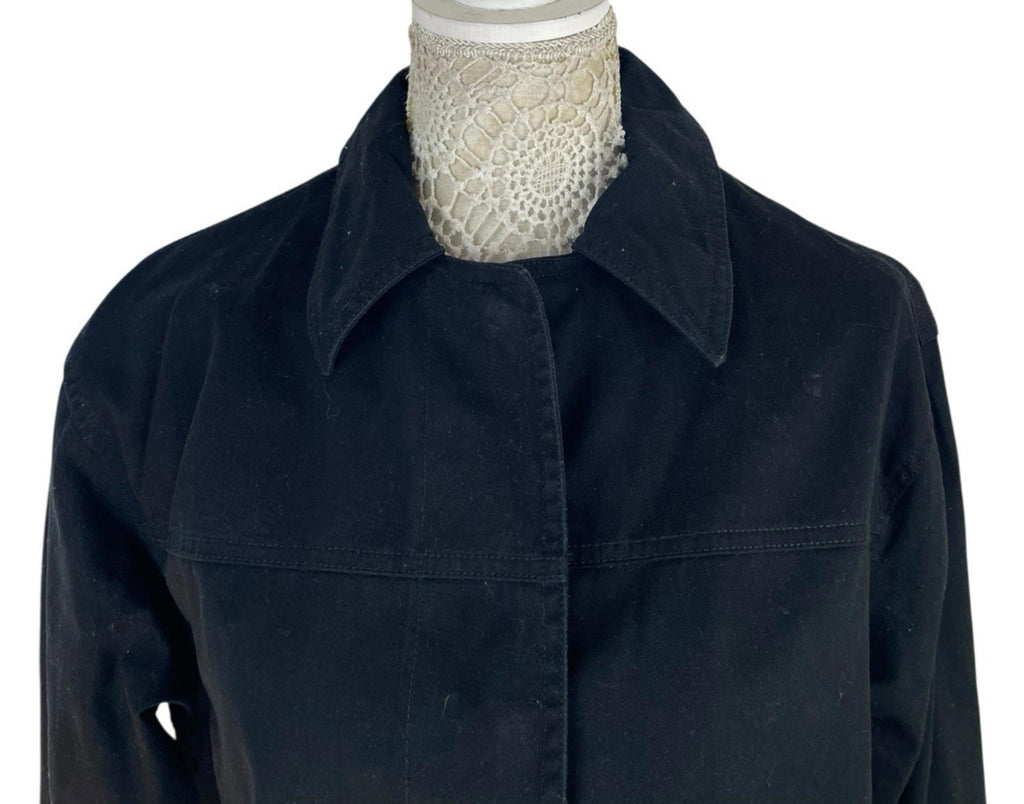 ASOS Petite Black Denim Jacket Relaxed Fit Women’s UK Size 8