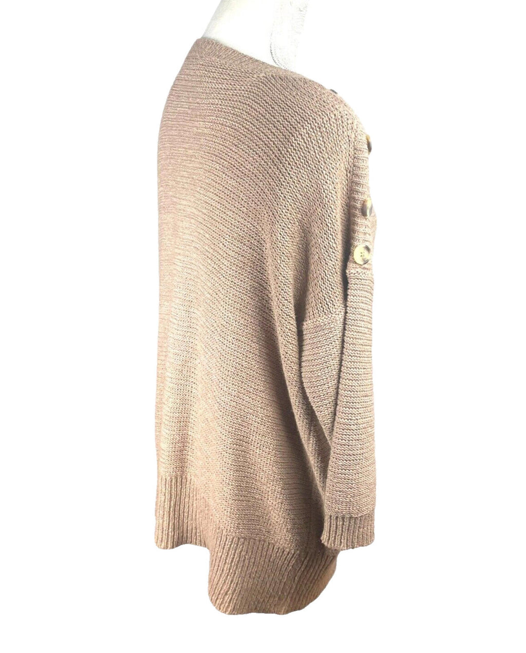 Wallis Knit Jumper Beige With Button Detail Women's UK Size 12-14