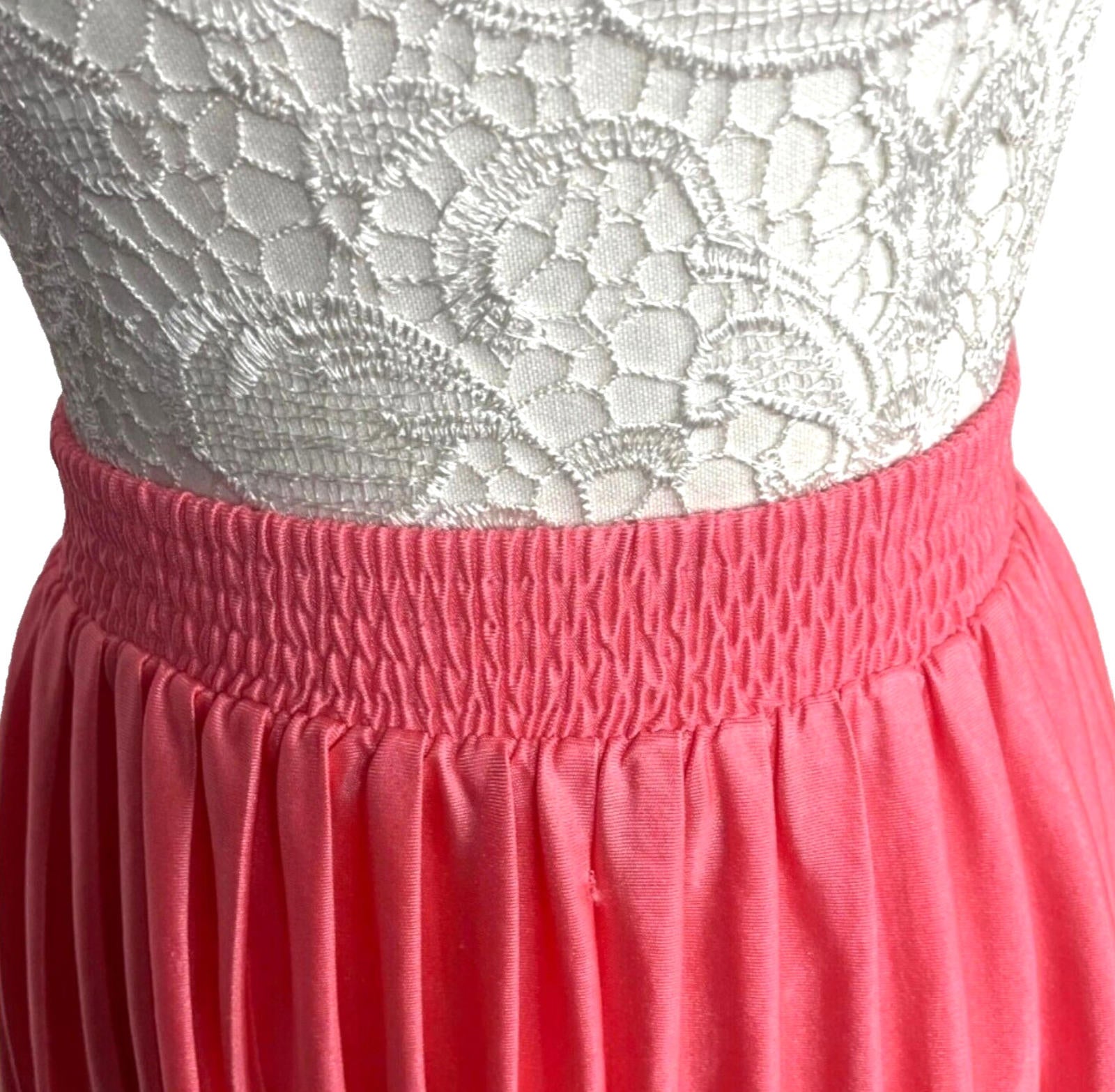 Top Shop Skirt High Low Pink Pleated Multi Length Women's UK Size 8