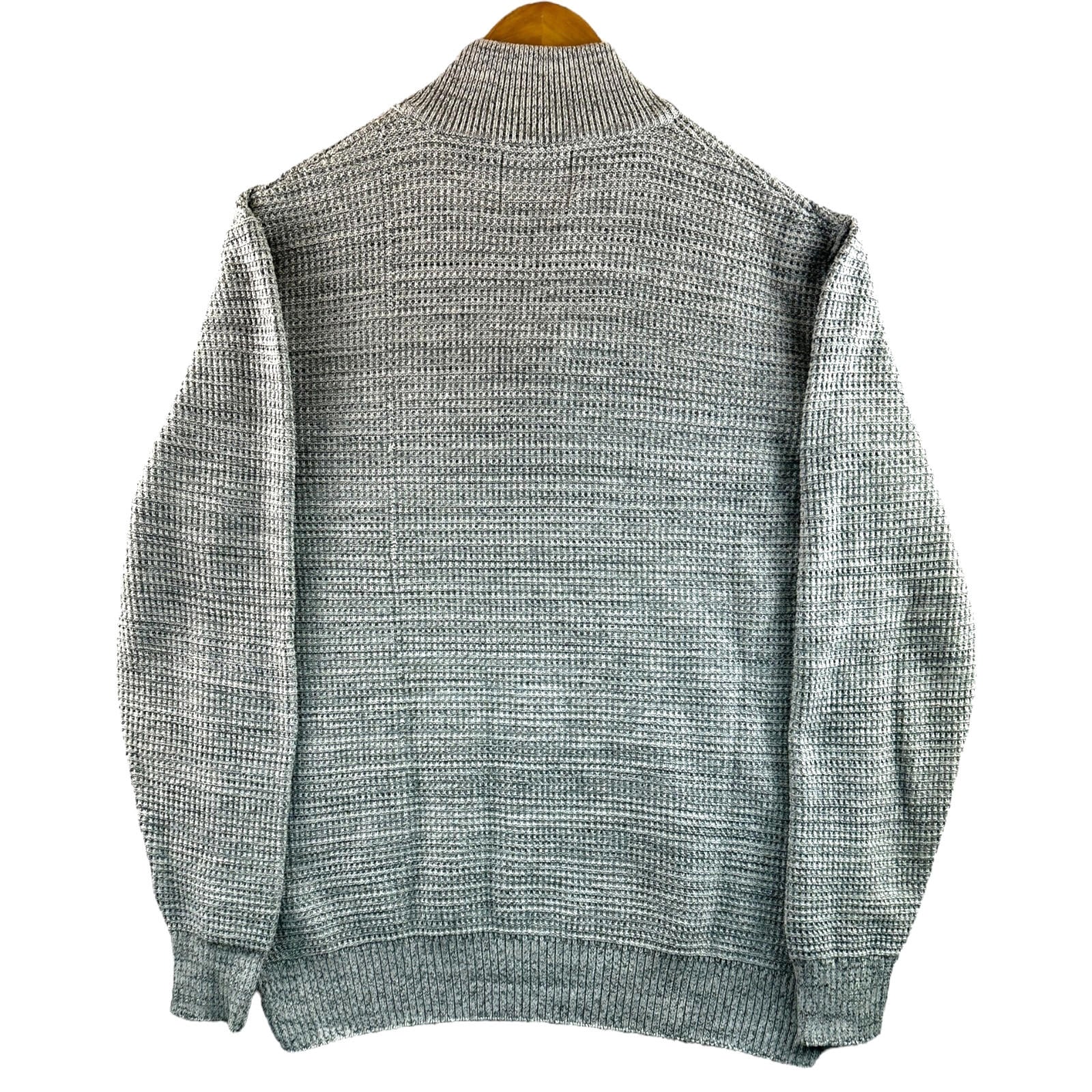 Next Knit Jumper Men's UK Size XL Grey 1/4 Zip Embroidered Logo Long Sleeve
