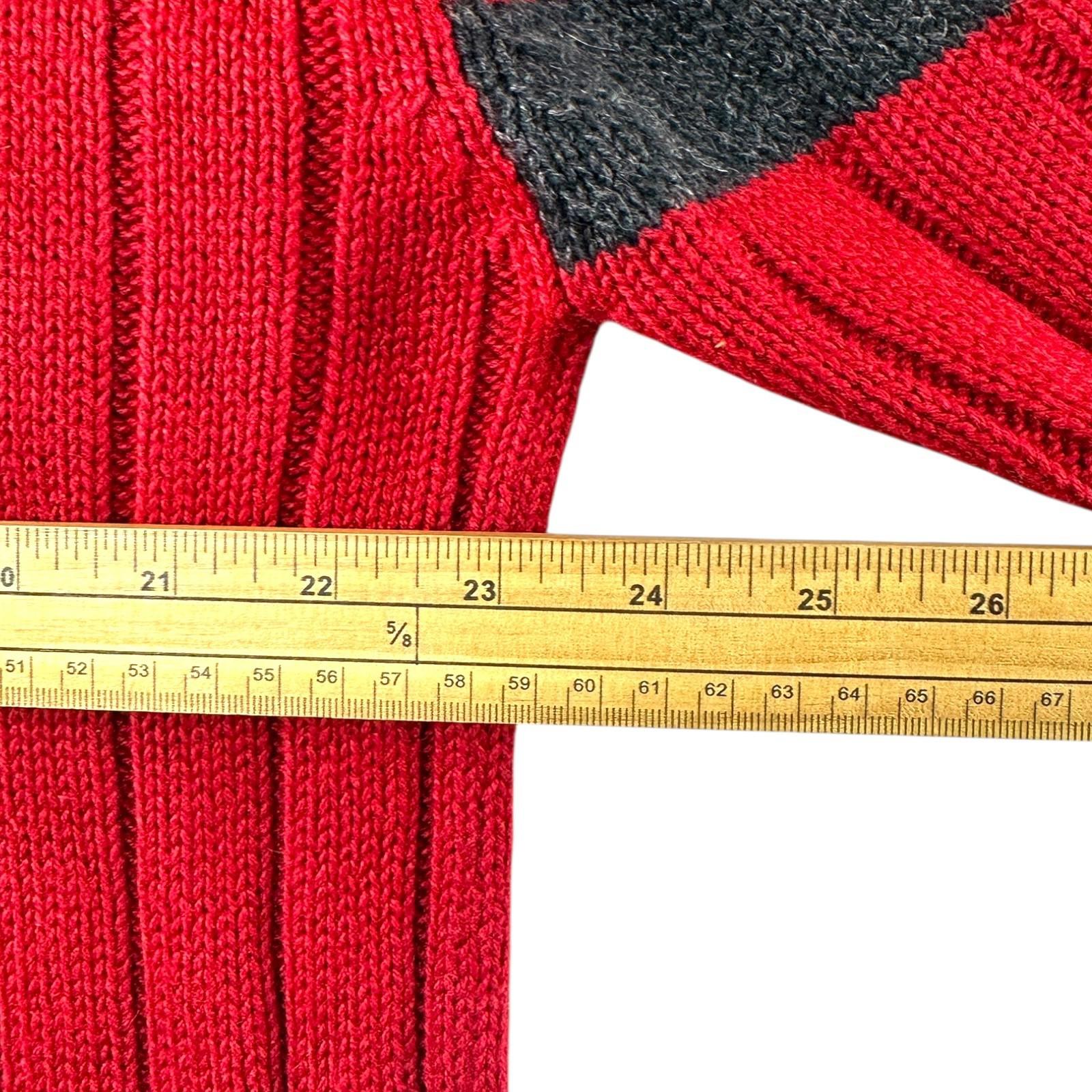 Nautica Knit Jumper Men's UK Size 2XL Red Stripe Embroidered Logo Sweater