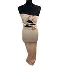 Pretty Little Thing Maxi Dress Women’s UK S Strapless Bodycon Cut-Out Rose