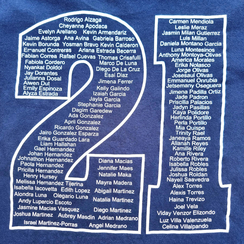 Arrupe Jesuit Graphic Print T-Shirt Men's UK Size M Blue Crew Neck 100% Cotton