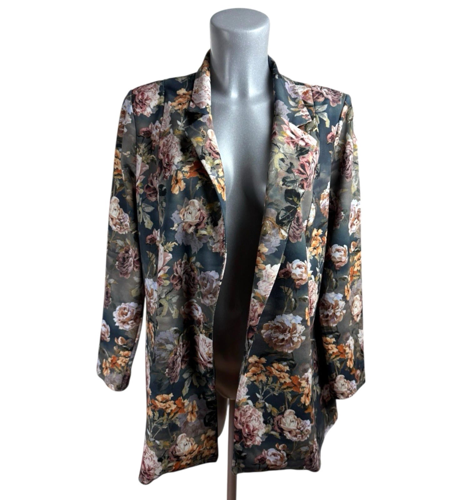 ASOS Floral Blazer Jacket Long Sleeve Collared Autumnal Women’s UK Size 10