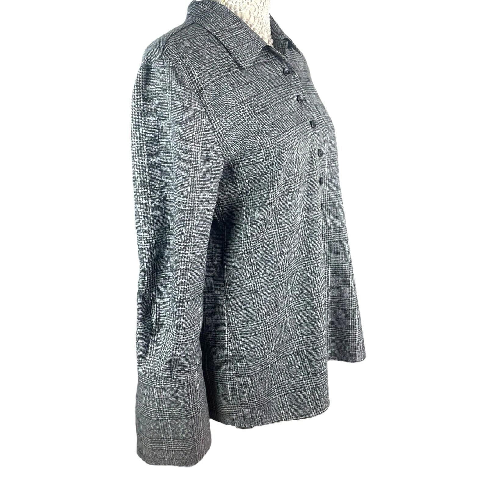 Storm Apparel Grey Check Shirt Top Women’s UK Size S