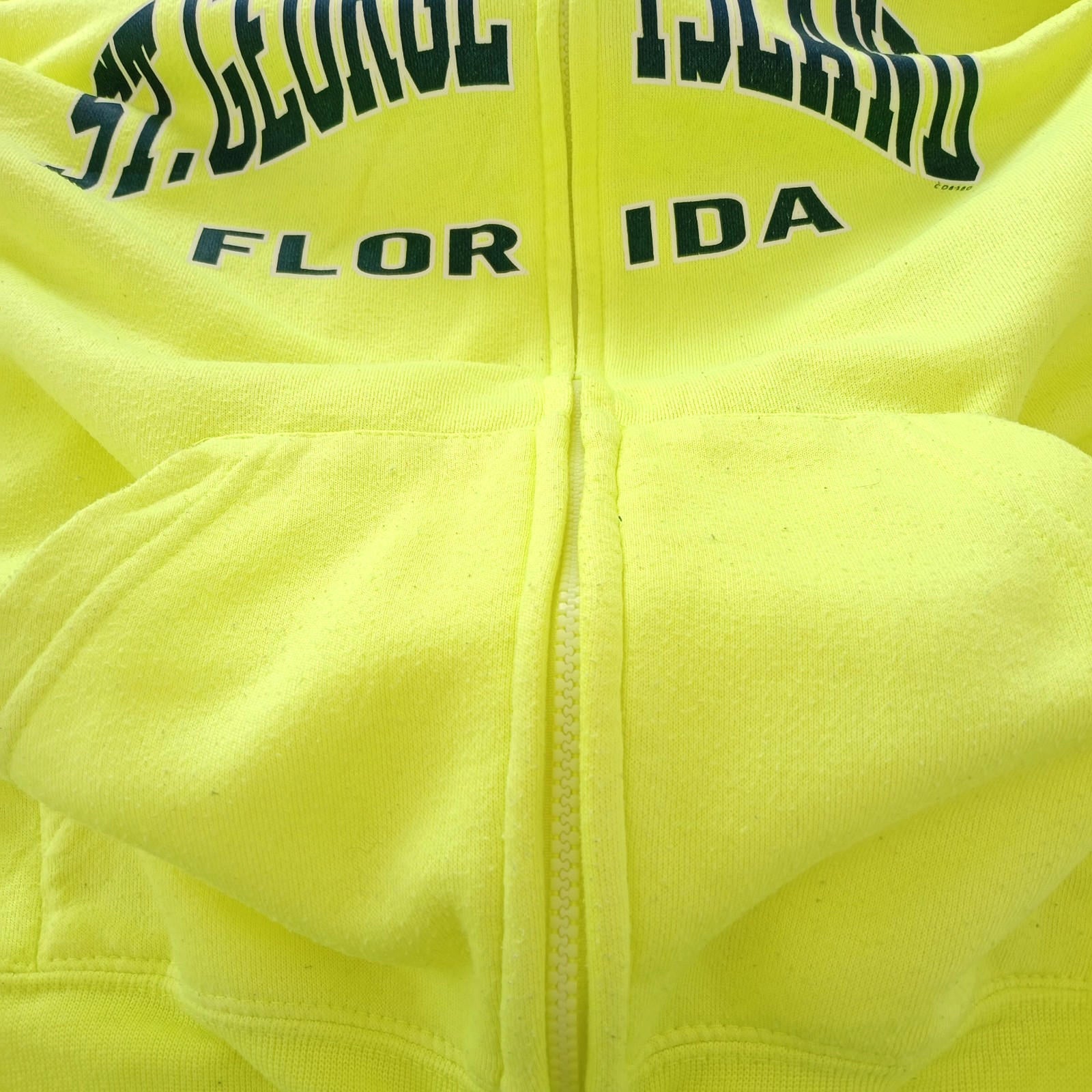 St George Island Hoodie Men's UK Size S Yellow Jersey Hooded Pockets Zip Front