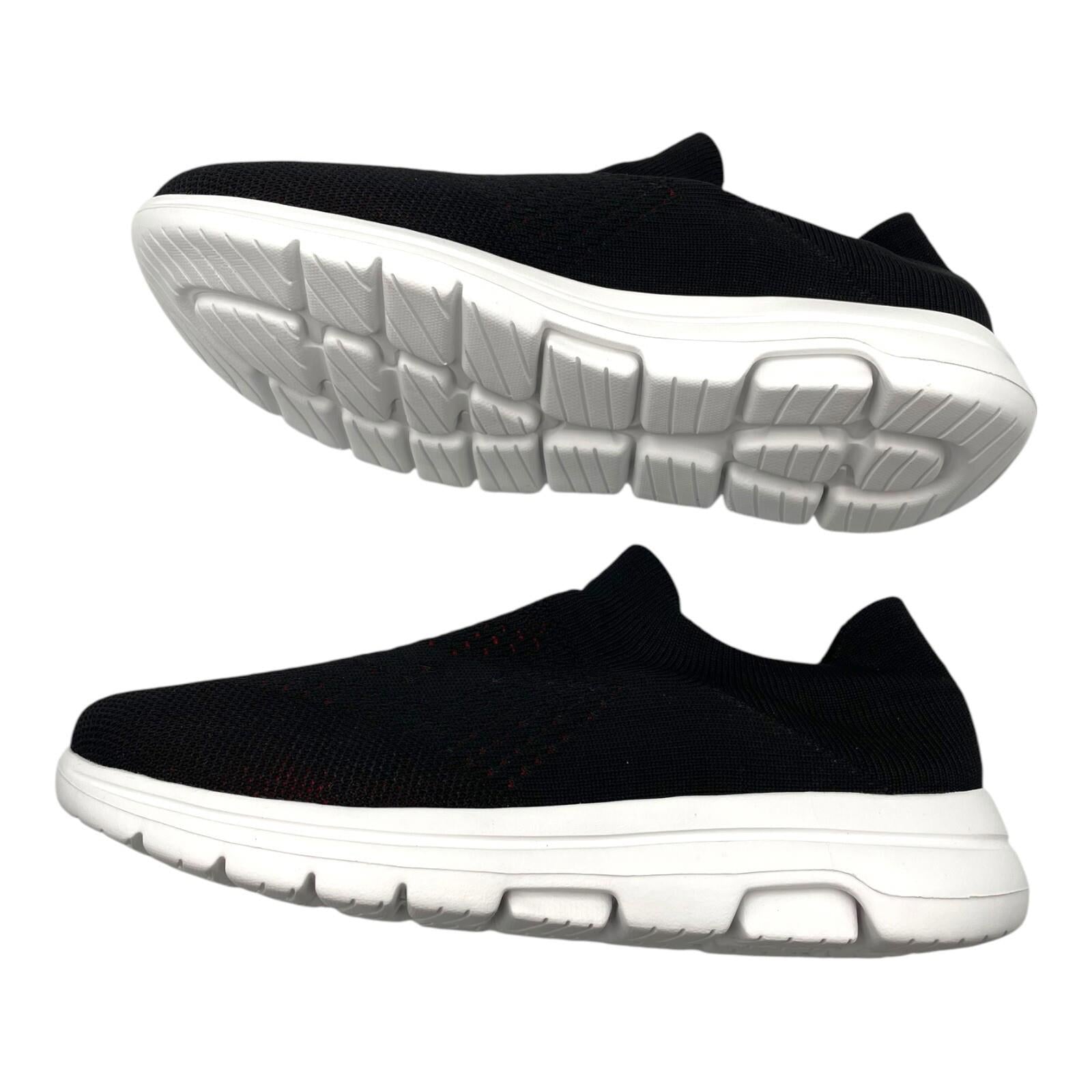 Slip On Walking Shoes Black & Red Non Slip Men’s UK Size 11 EU 46