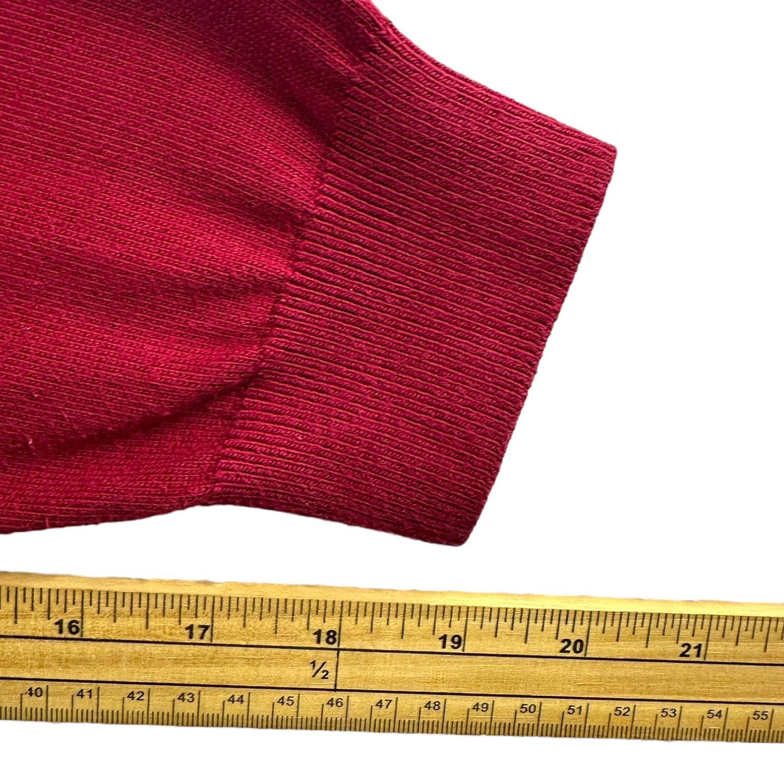 Eddie Bauer Knit Jumper Men's UK Size M Red V-Neck Long Sleeve Sweater