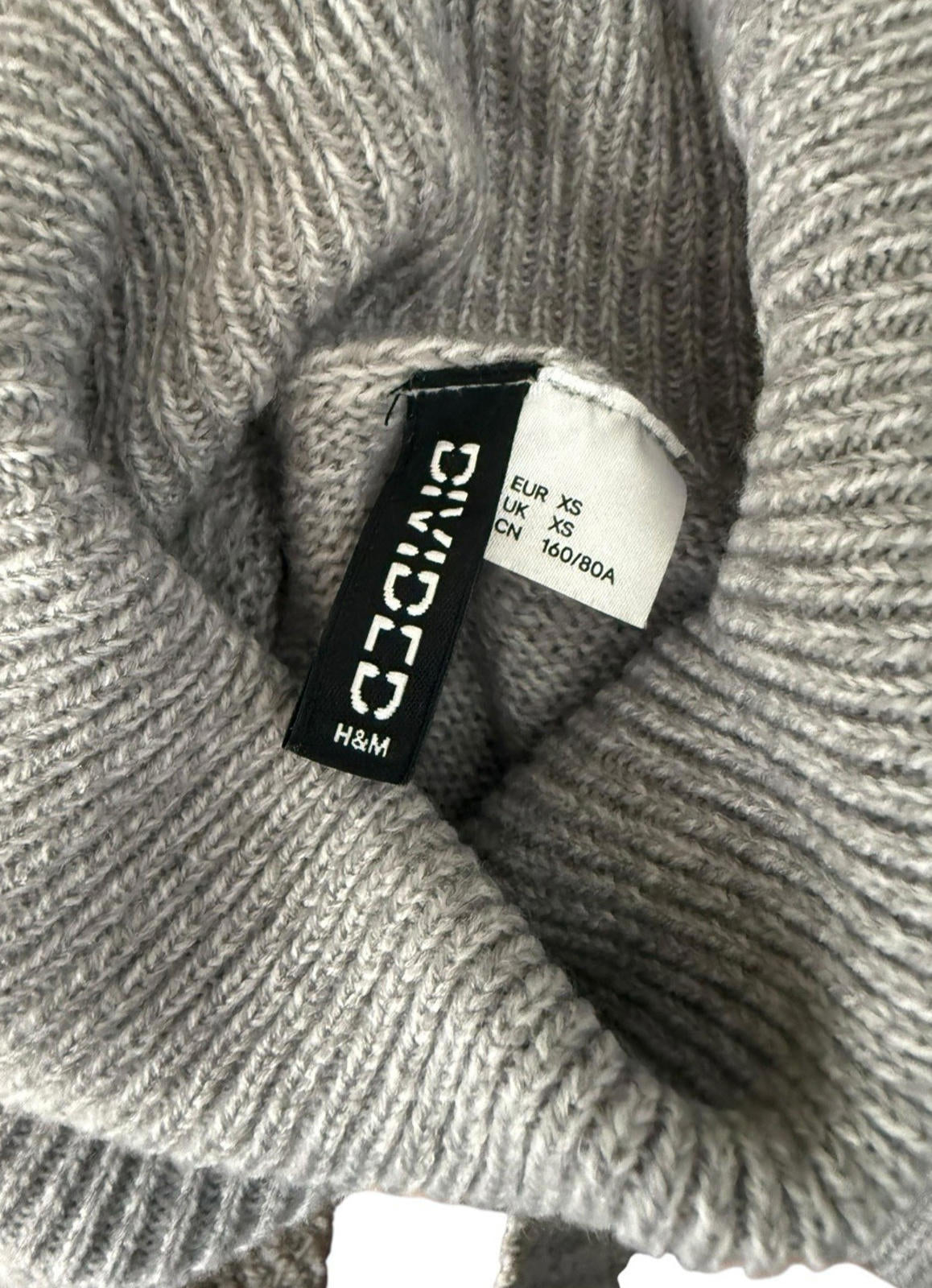 Divided Polo Neck Jumper Women's UK Size XS Grey Long Sleeve