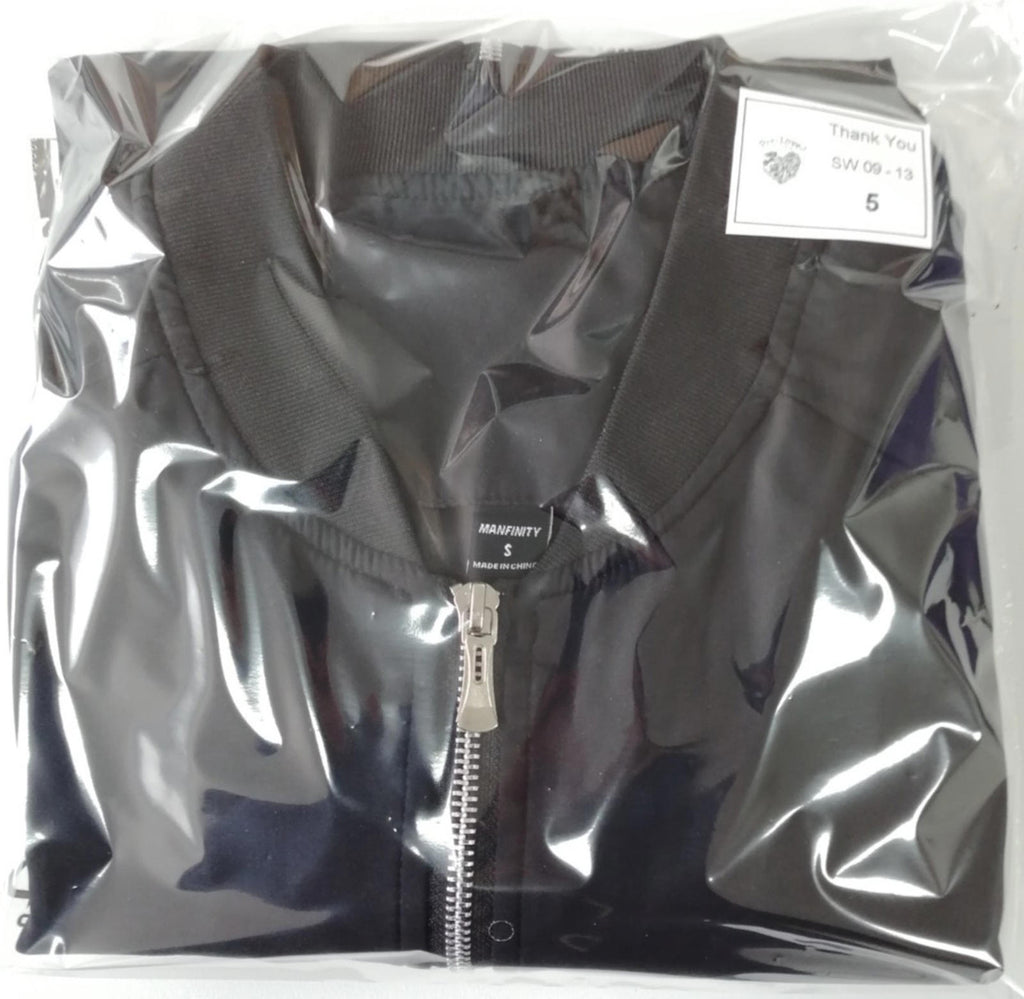 Manfinity Bomber Jacket Men's UK Size S Black Coat Zip Pockets