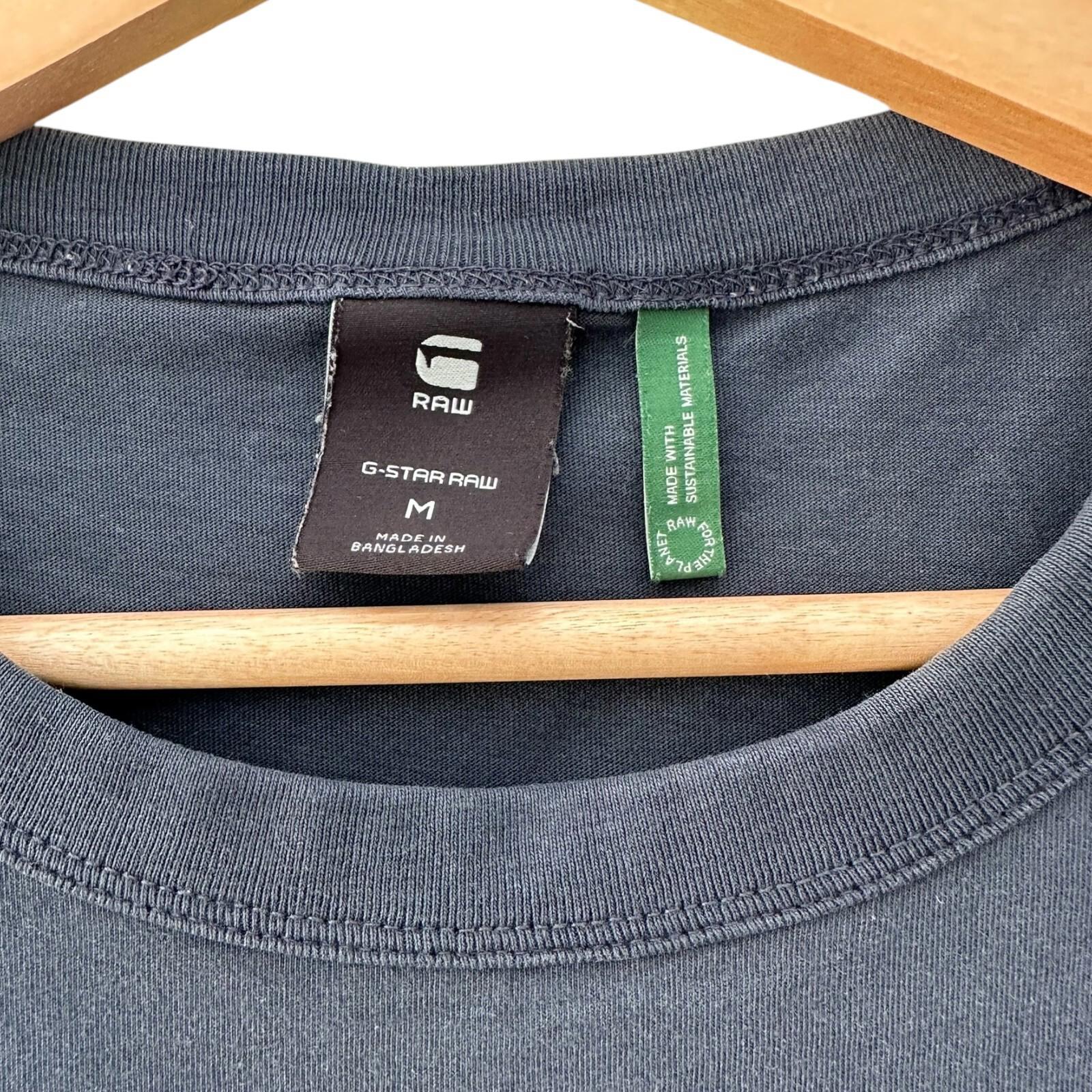 G-Star Raw T-Shirt Men's UK Size M Dark Grey Jersey 100% Cotton Crew Neck Summer