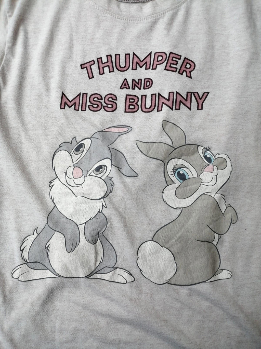 Official Disney Thumper & Miss Bunny Pink Graphic T-Shirt Women's Size M/10-12