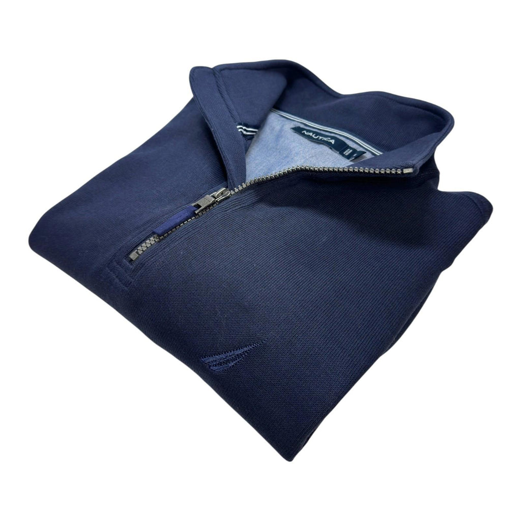 Nautica Jumper Men's UK Size S Blue Long Sleeve 1/4 Zip Embroidered Logo Sweater