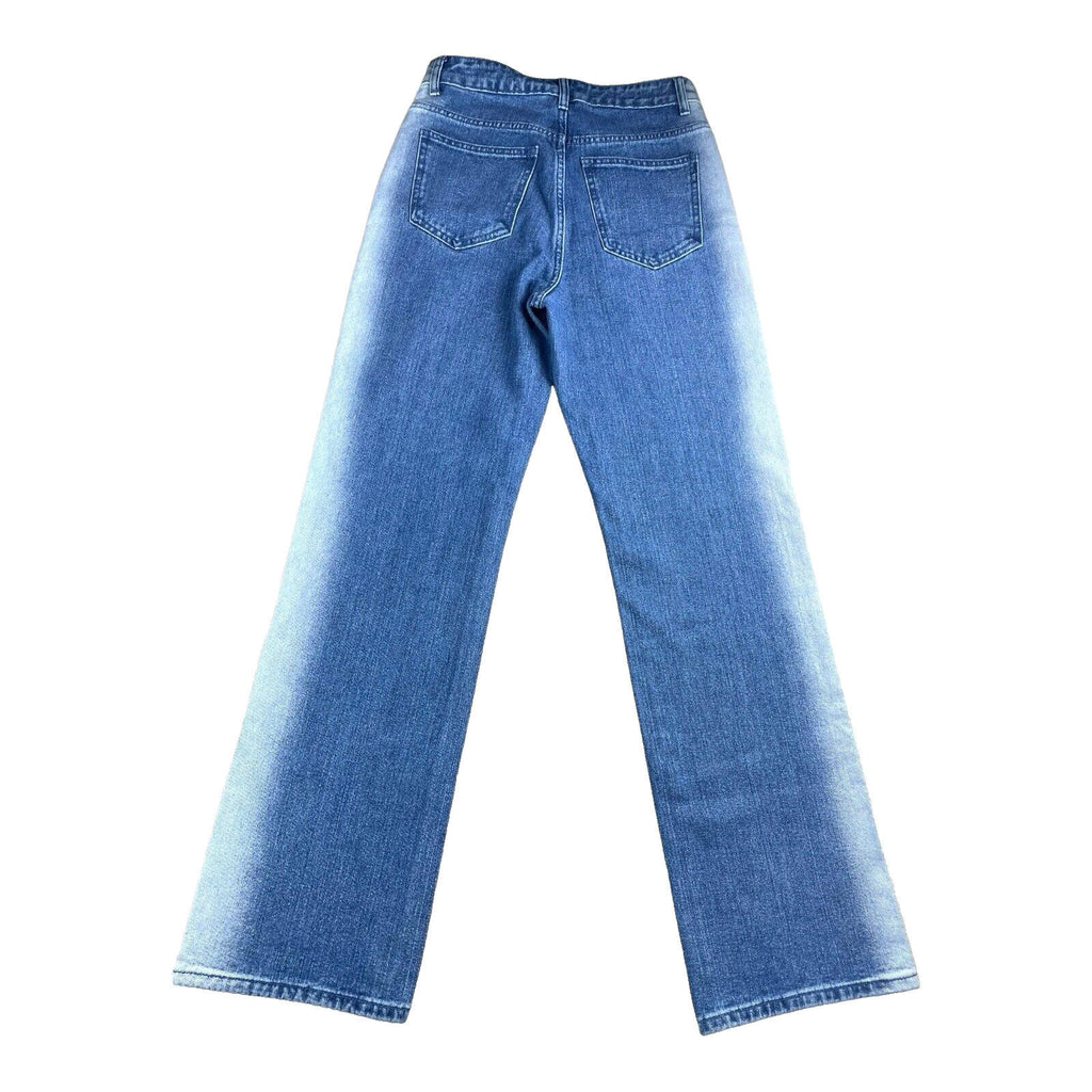 Pretty Little Thing Denim Jeans Bleached Sides Straight Leg Women’s UK Size 8
