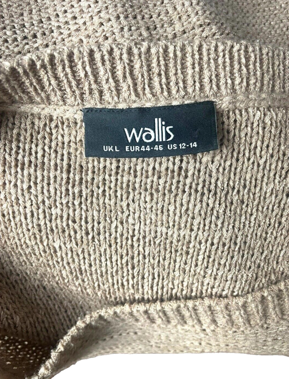 Wallis Knit Jumper Beige With Button Detail Women's UK Size 12-14