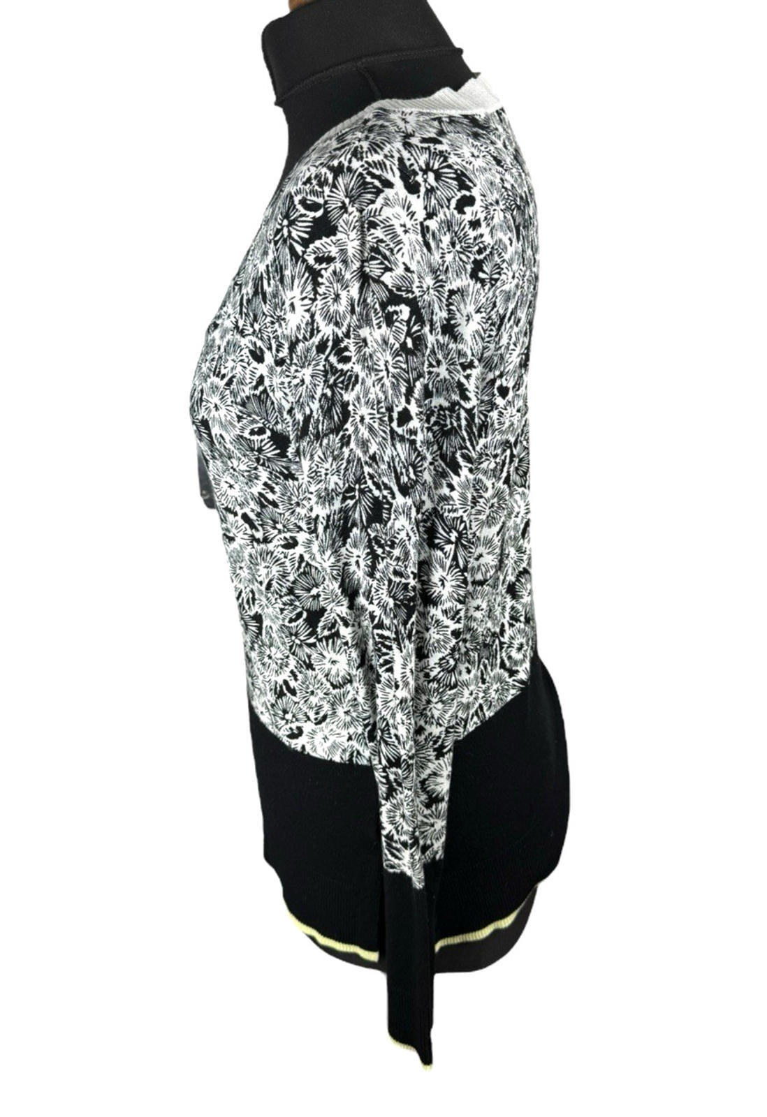 Next Petite Black And White Floral Jumper Thin Petite Women’s UK Size 8P
