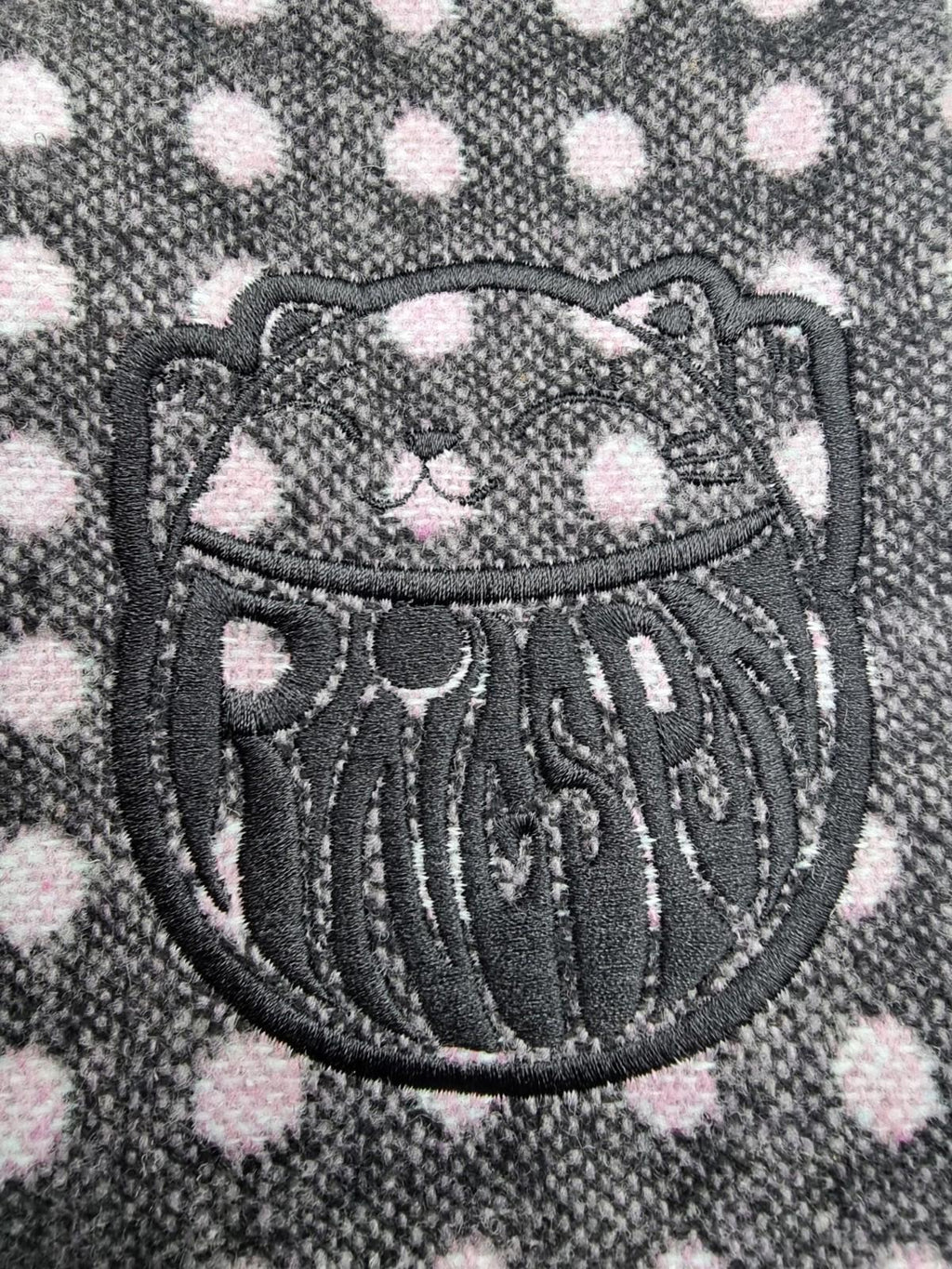Ringspun Pink Polka Dot Grey Coat Women's UK Size M