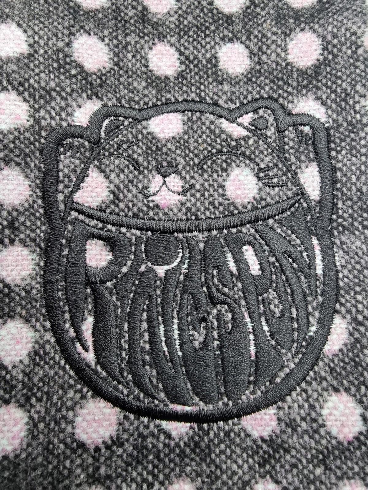 Ringspun Pink Polka Dot Grey Coat Women's UK Size M