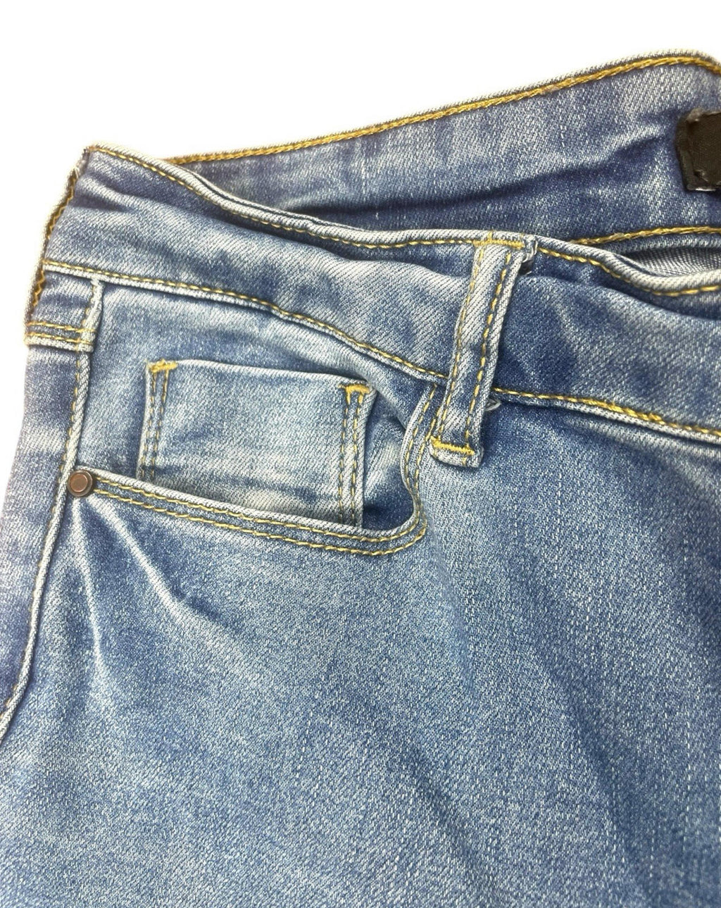 F&F Skinny Leg Jeans Medium Wash High Waist Ripped Distressed Women’s UK Size 8