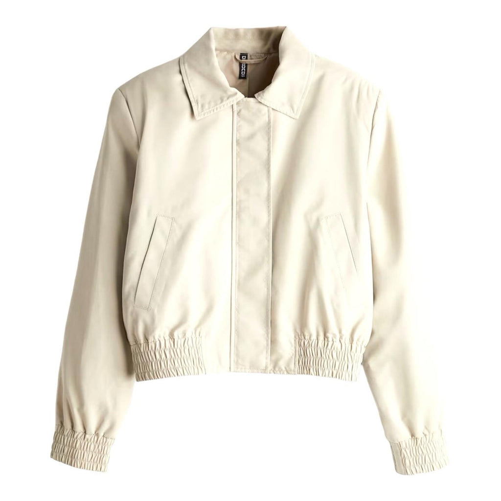 Divided Beige Crop Jacket Soft Touch Shoulder Pads Women’s UK Size XS