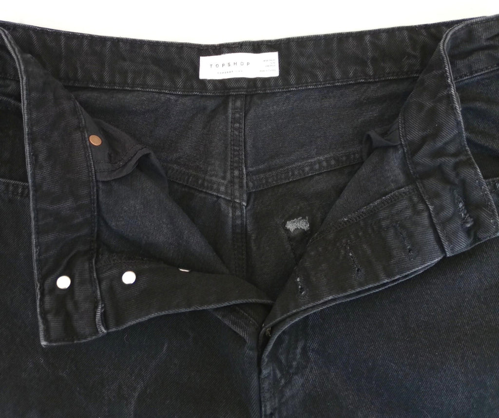 Topshop Jeans Men's UK Size 34" Waist 32" Leg Black 100% Cotton 5 Pocket Design
