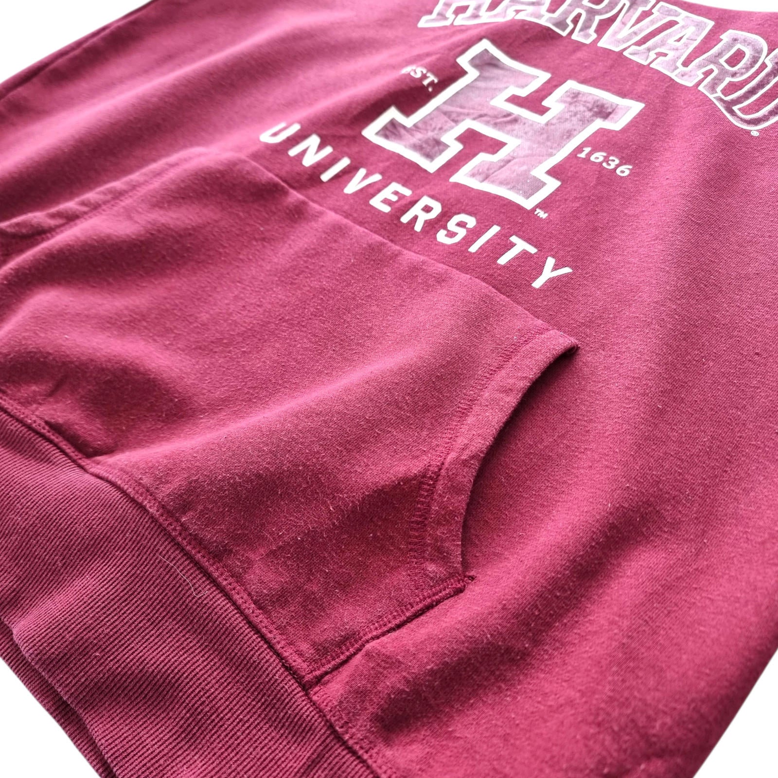 H&M Harvard Hoodie University Men's UK Size M Red Jersey Hooded Pockets Sports