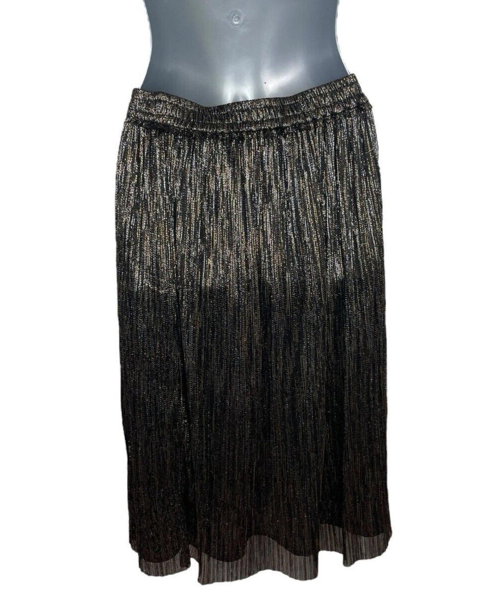 Zara Basic Black & Gold Sparkle Party Skirt Maxi Lined Women’s UK Size XS