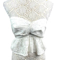 White Strapless Peplum Top Embroidered Daisy Design Women’s UK Size 8