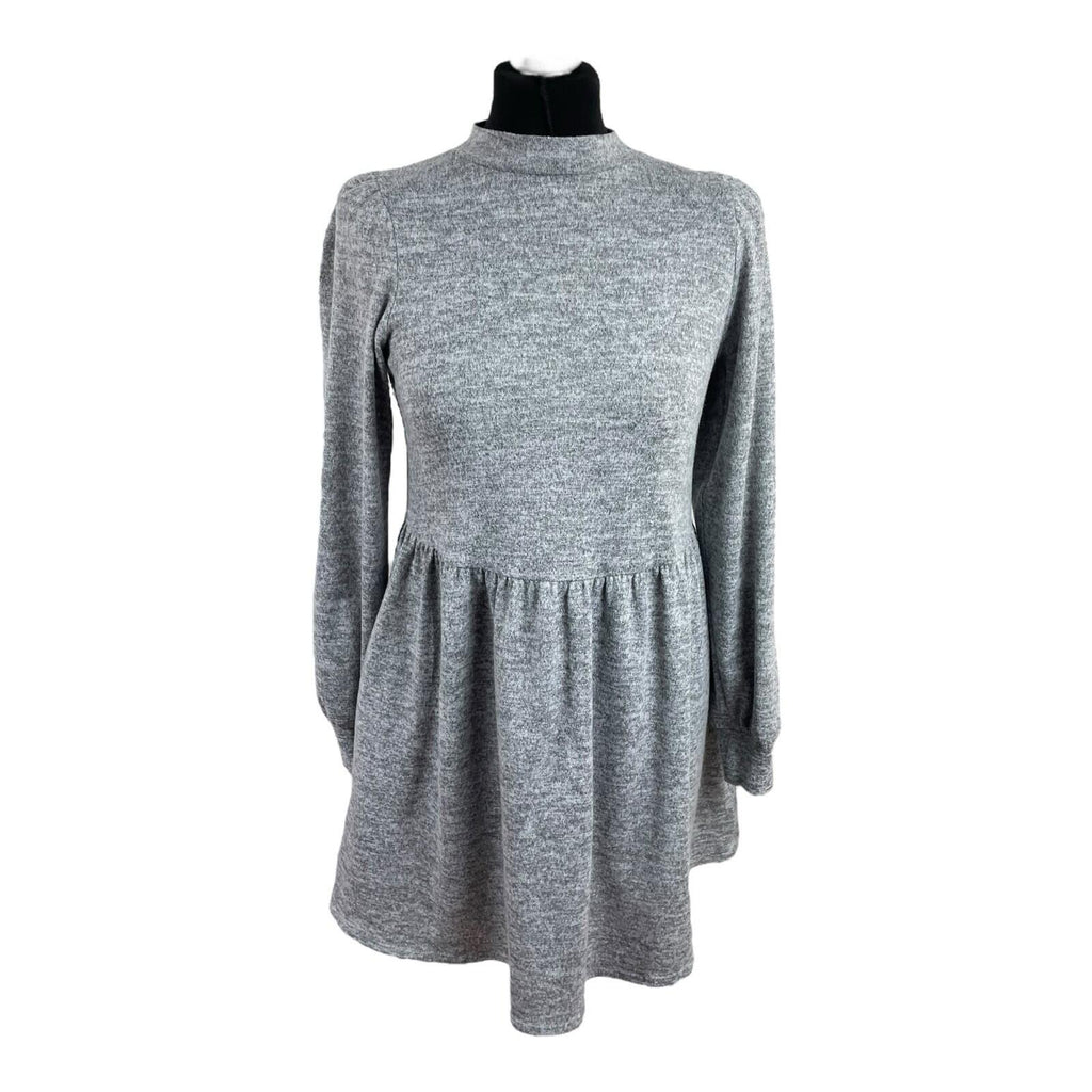 New Look Grey Mini Dress High Neck Long Sleeve Women’s UK Size 8