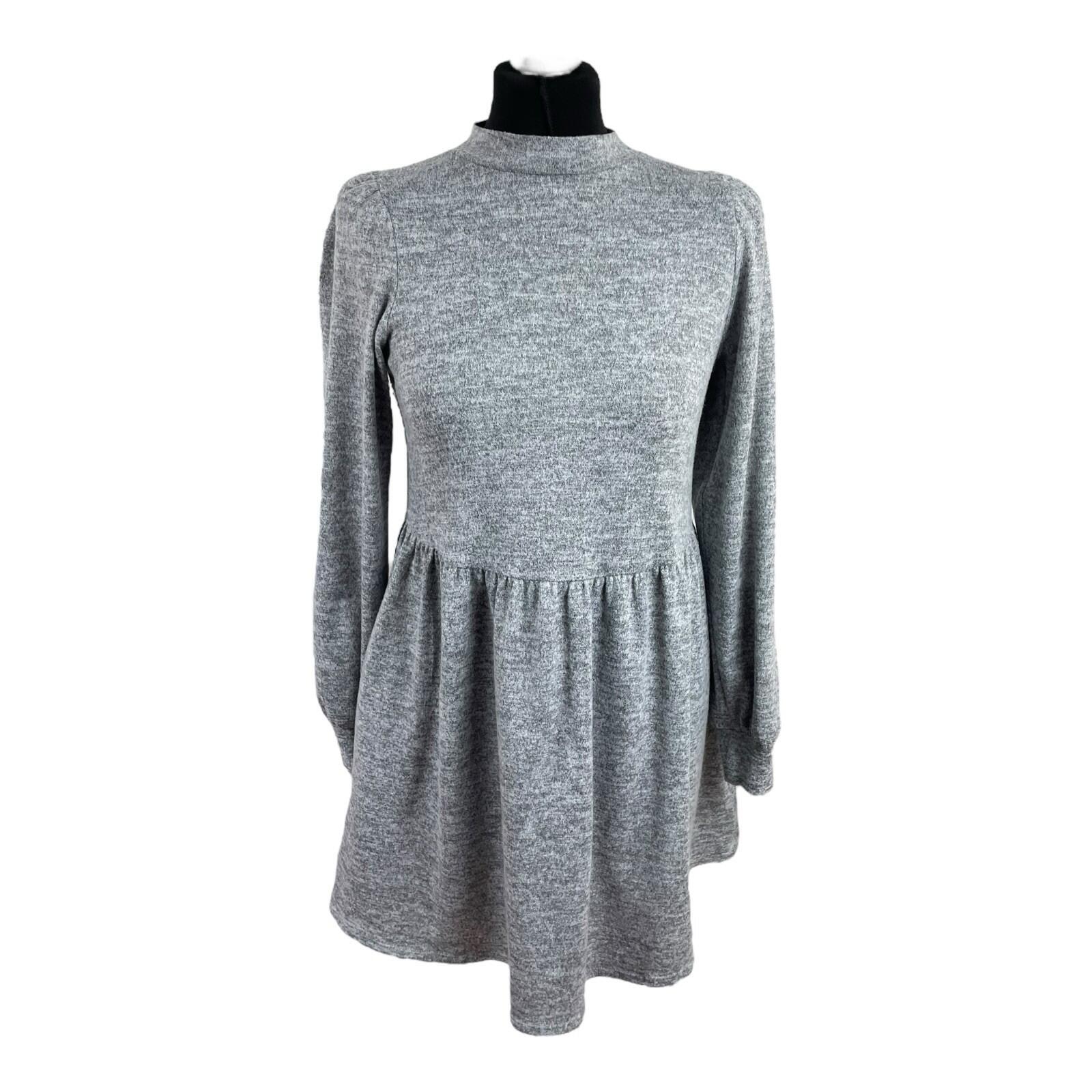 New Look Grey Mini Dress High Neck Long Sleeve Women’s UK Size 8