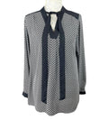 Marks & Spencer Long Sleeve Blouse Women’s UK Size 14 Tie Neck Geometric Print