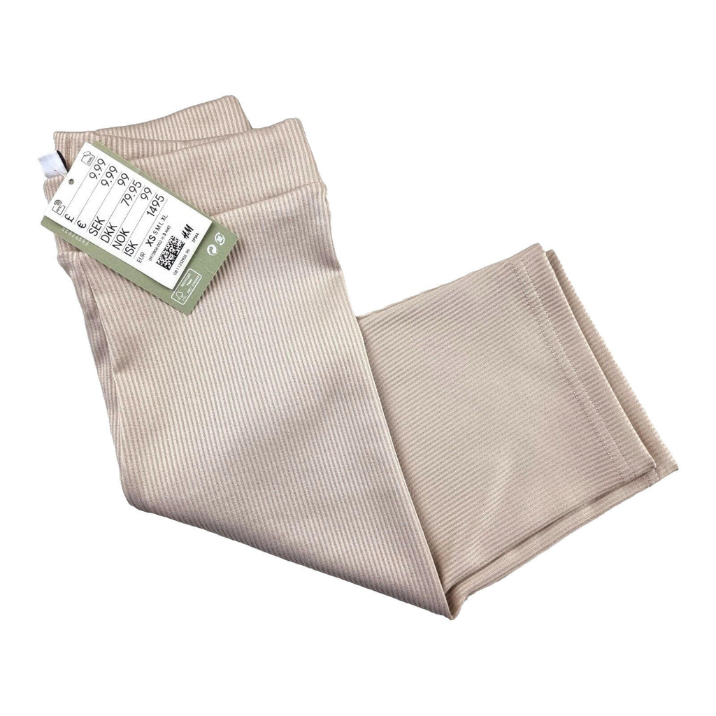 Divided H&M Ribbed Shorts Women''s UK Size XS-S Stretch Seamless Beige