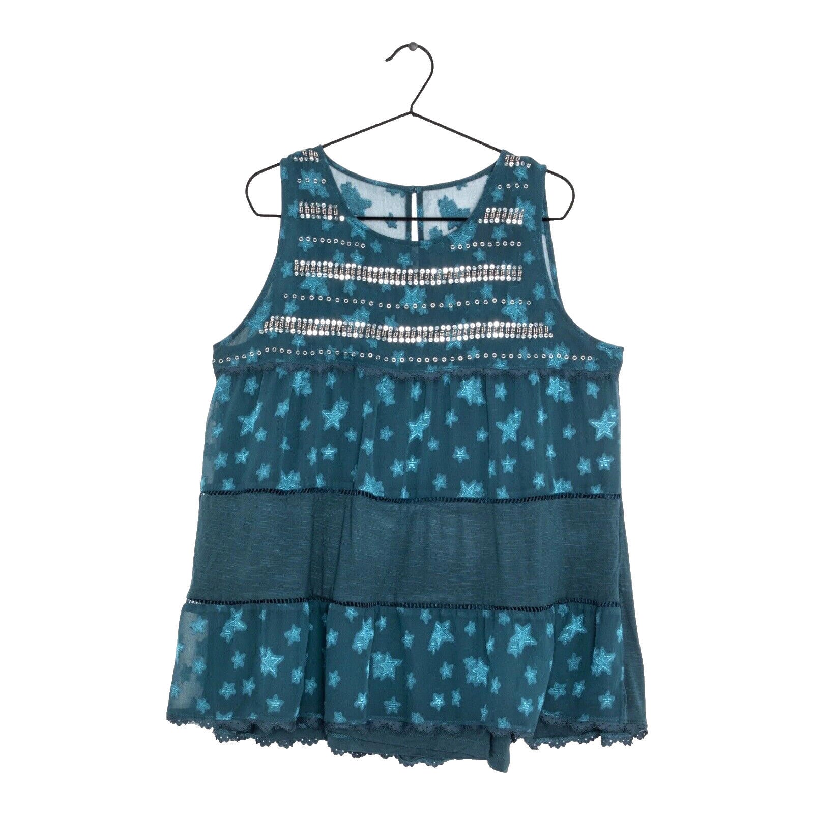 Next Starscene Tunic Top  Women's UK Size 10 Chiffon Layered Embezzled Sparkle