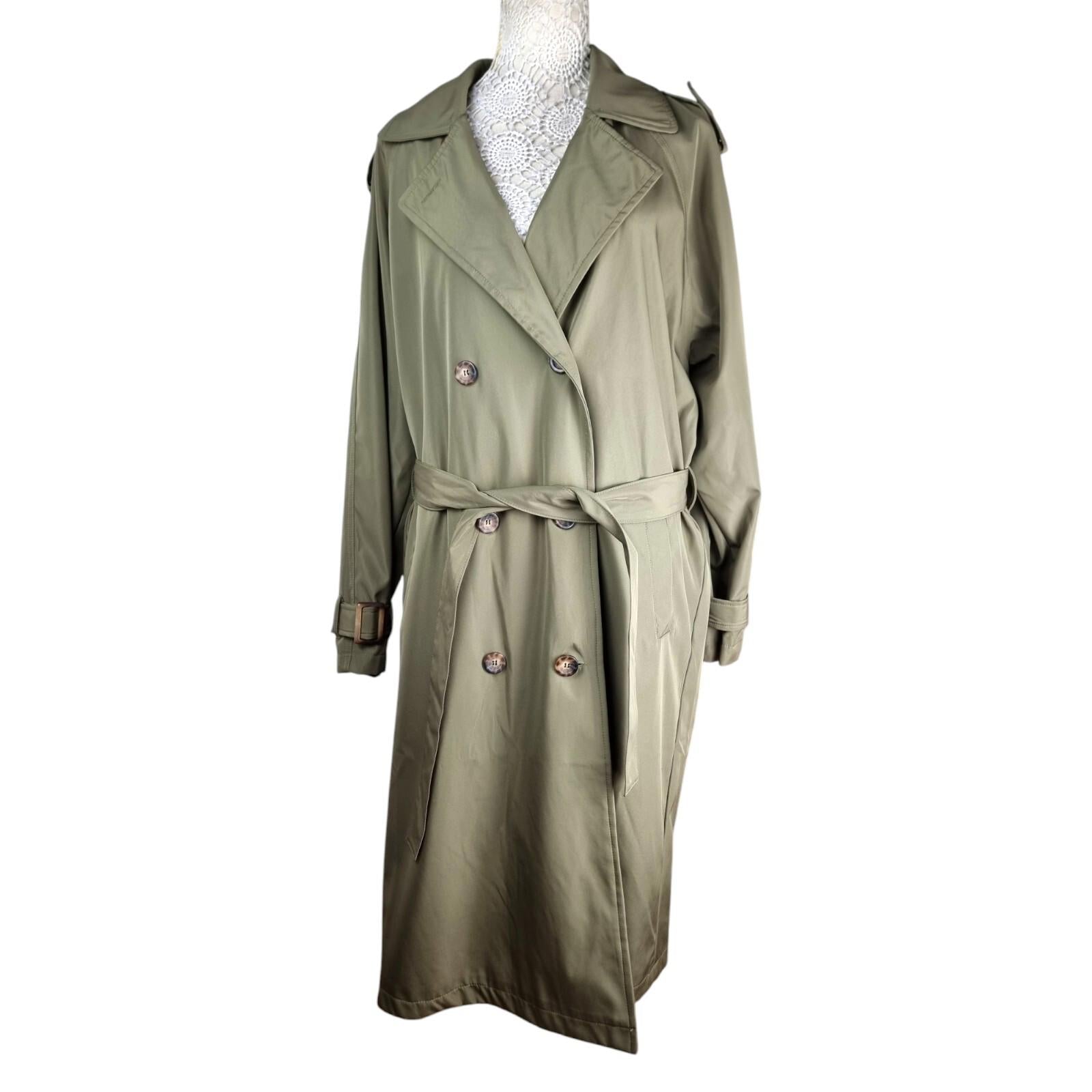 Stoosh Military Green Trench Coat Womens UK Size Large