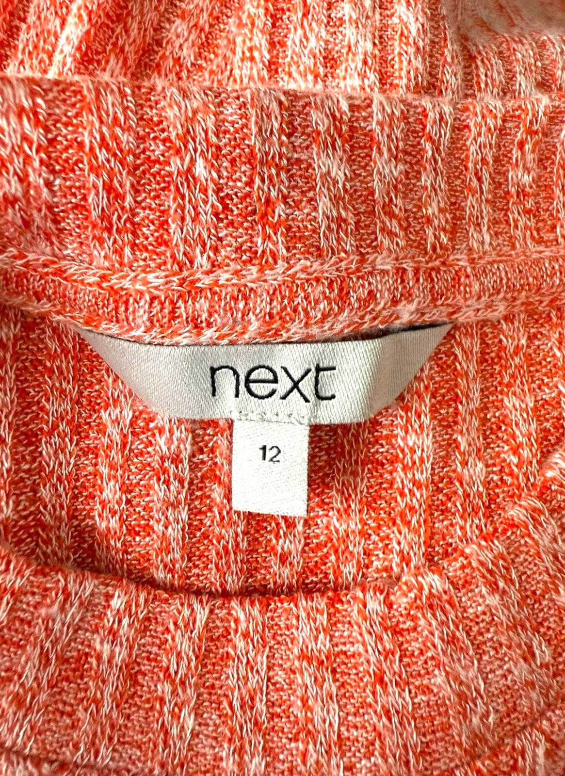 Next Peach Sleeveless Ribbed Vest Jumper Sleeveless Women’s UK Size 12