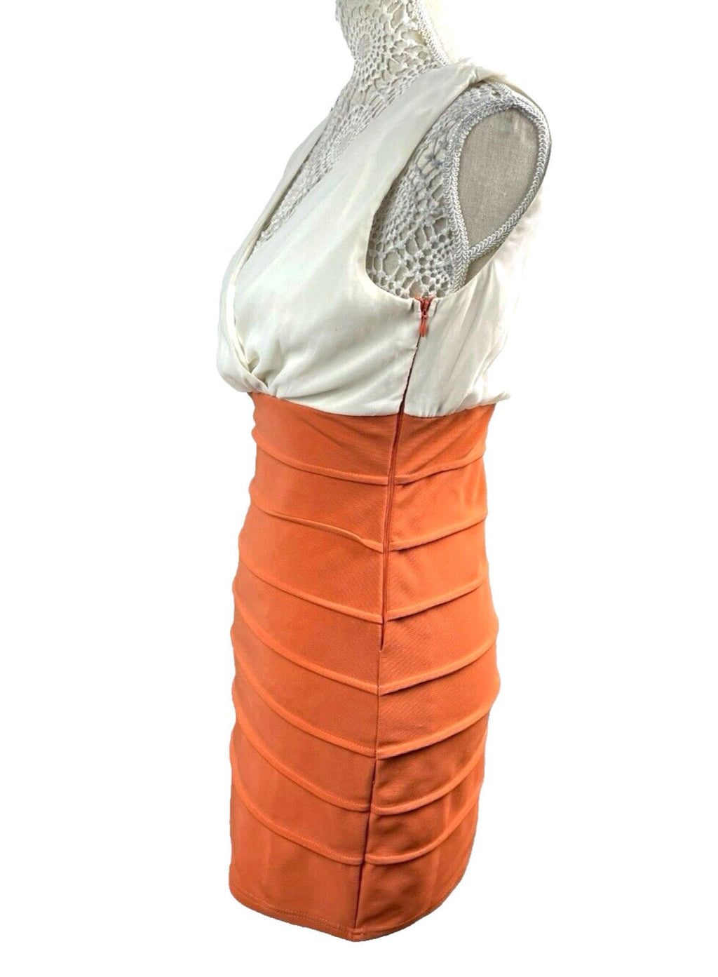 AX Paris Burnt Orange Midi Dress Bodycon Women’s UK Size 10
