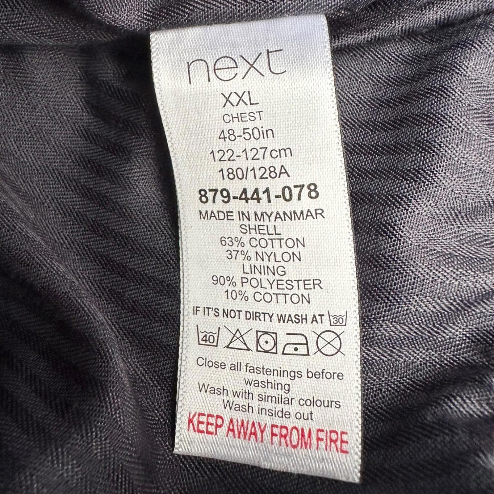 Next Jacket Men's UK Size 2XL Blue Shell Full Zip Long Sleeve Stripe Trim