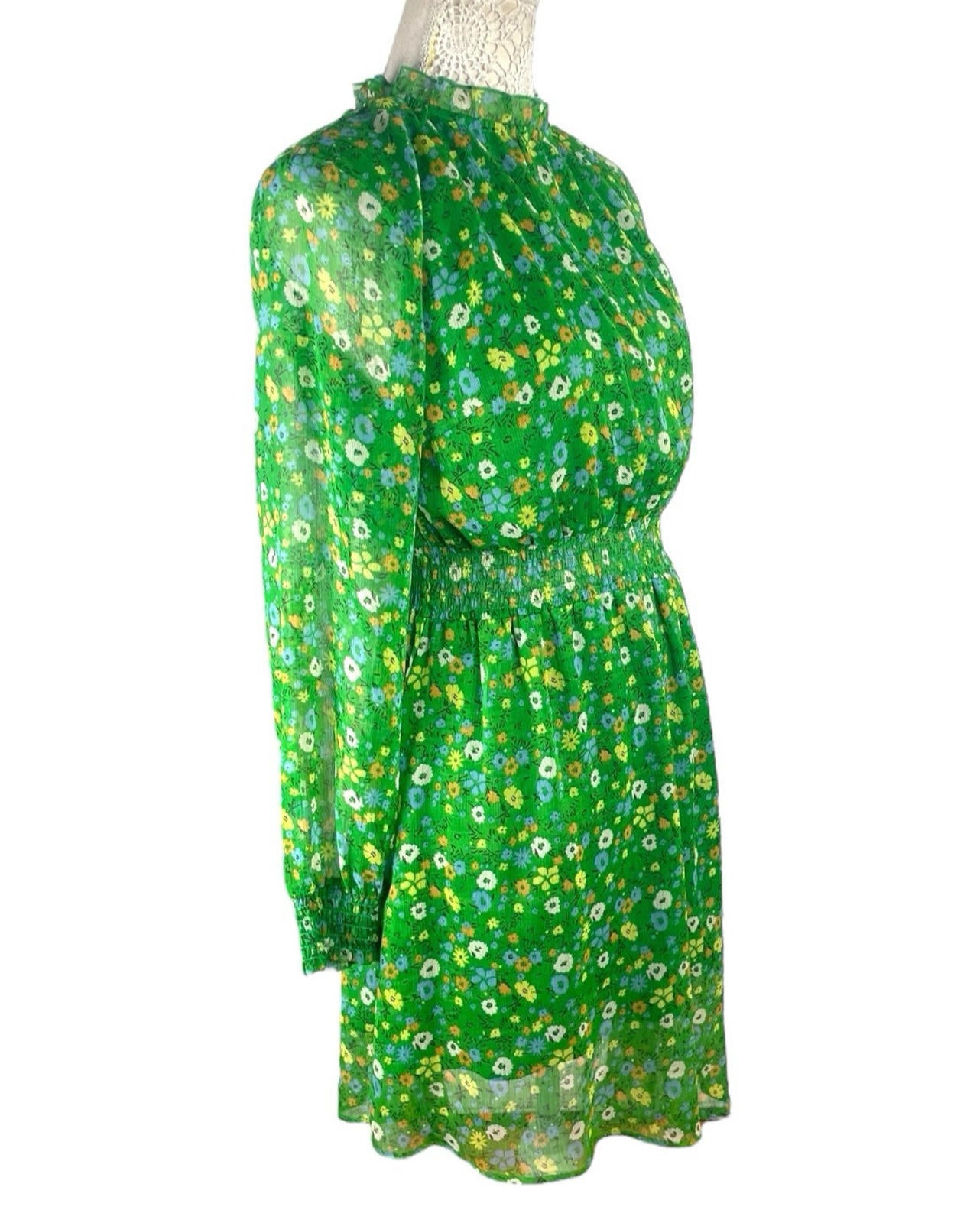 Boohoo Floral Mini Dress Women’s UK Size 12 Fit & Flare Elasticated Waist