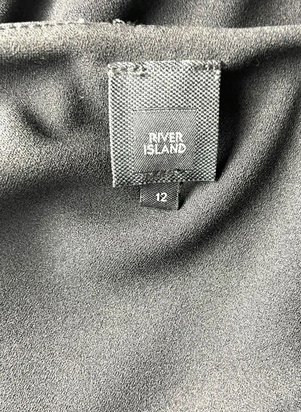 River Island Black Mini Dress One Shoulder Puff Sleeve Women’s UK Size 12