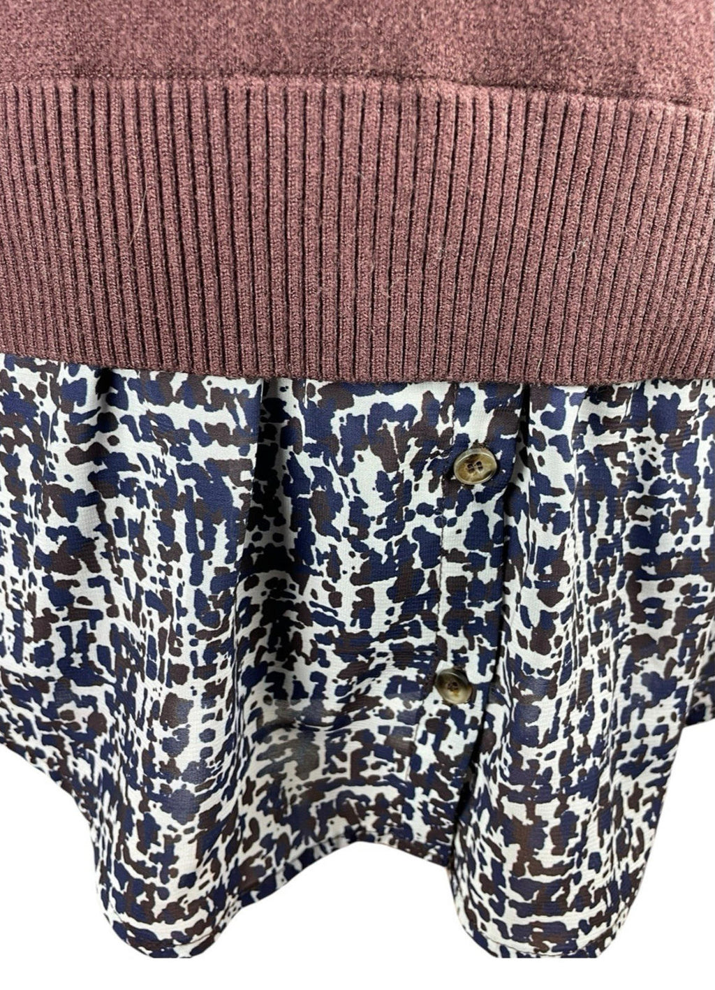 Next Mock Shirt Jumper Brown Long Sleeve Women’s UK Size S