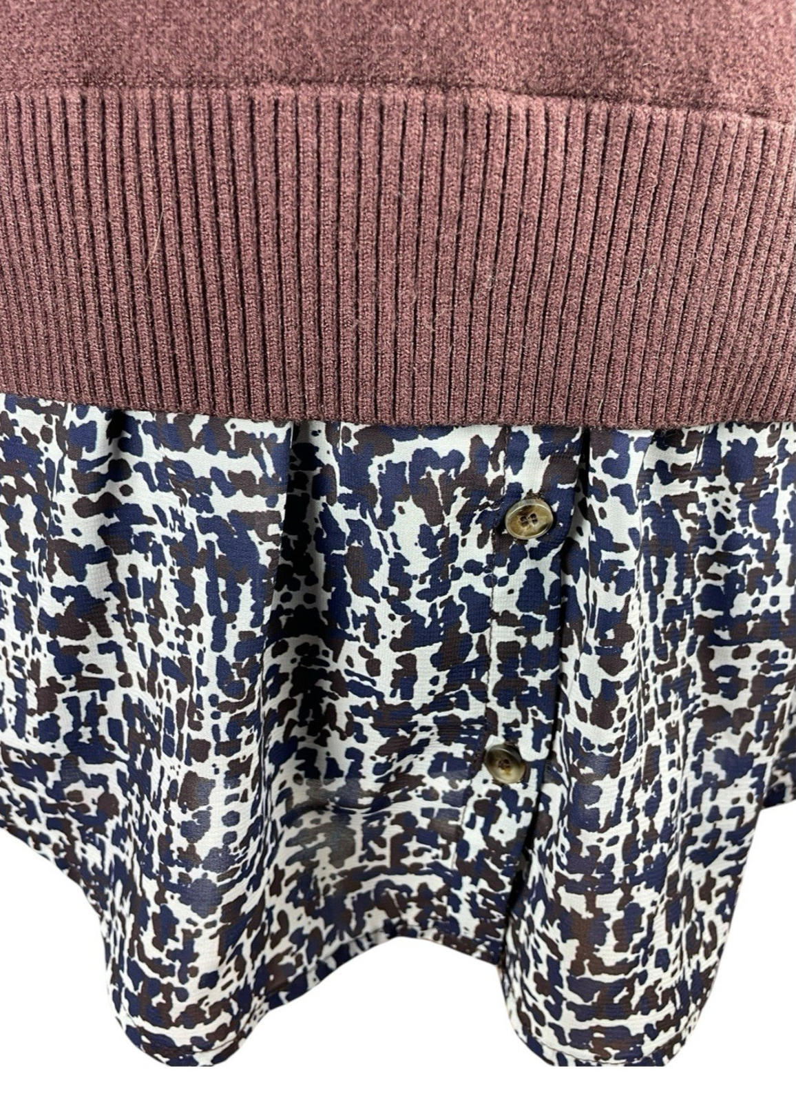 Next Mock Shirt Jumper Brown Long Sleeve Women’s UK Size S