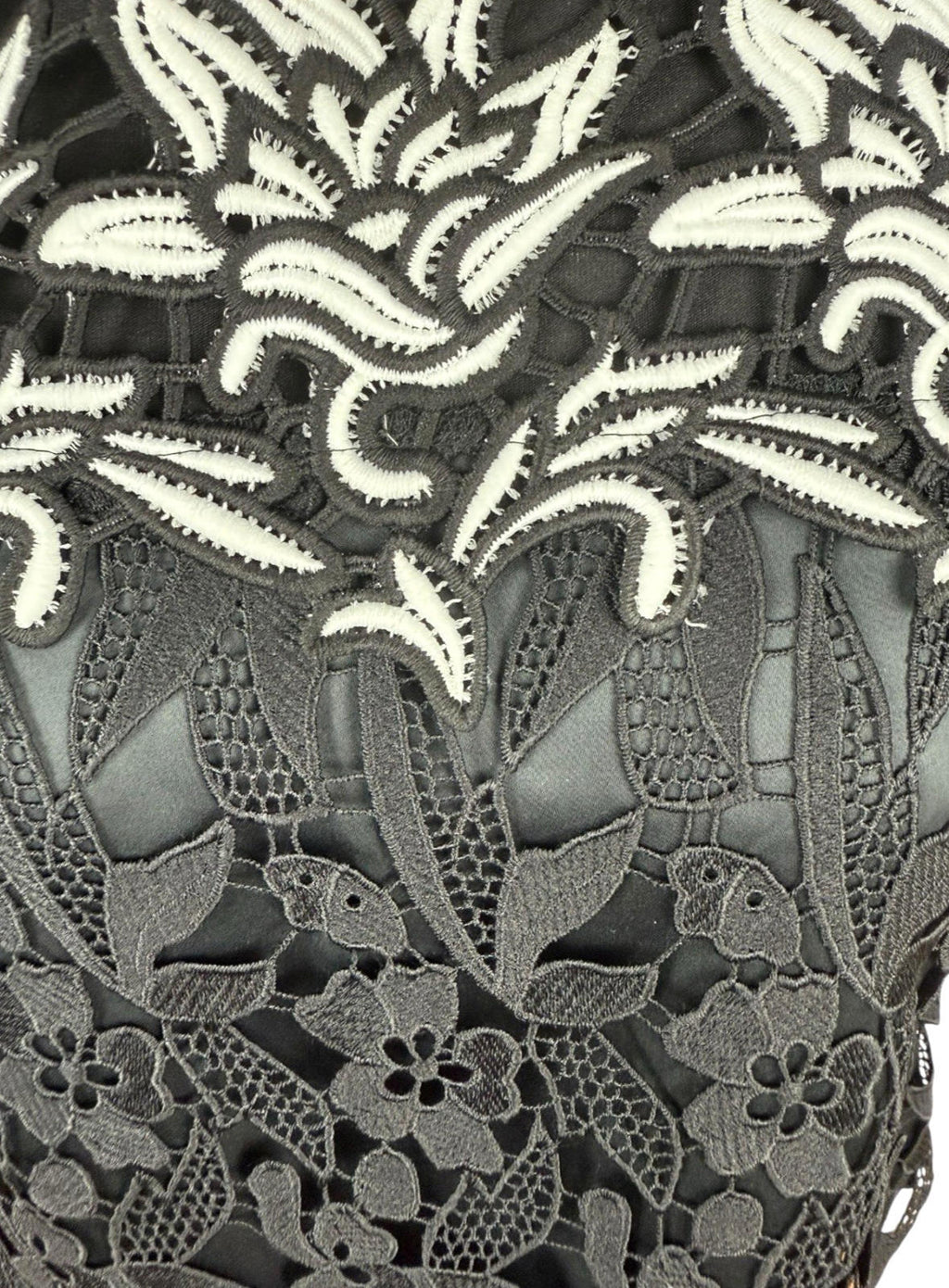 Topshop Black White Floral Lace Tank Top Strapping Sleeve Women’s UK Size 10