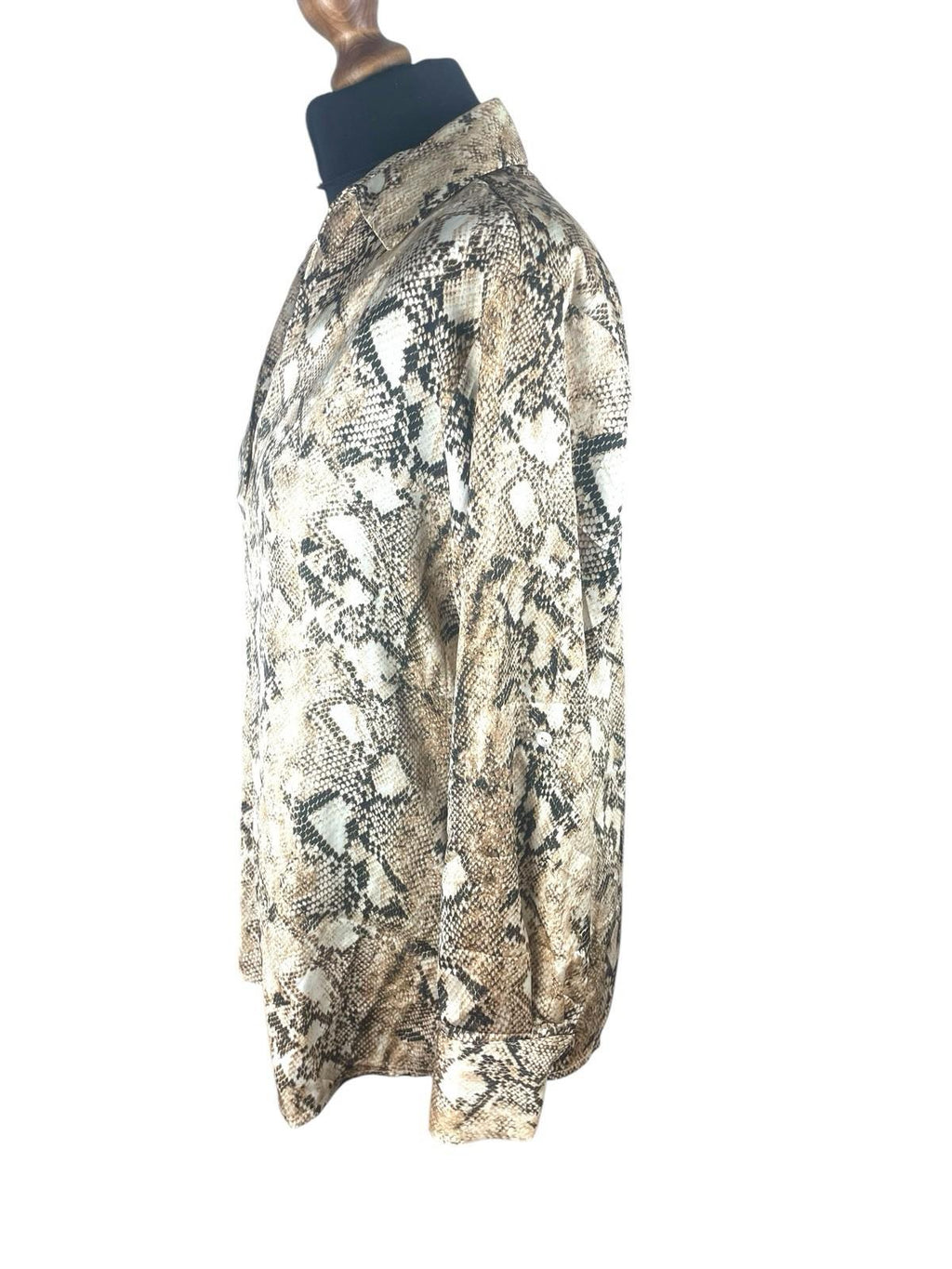 Haver London Satin Shirt Blouse Women’s UK Size 8 Snake Print Long Sleeved
