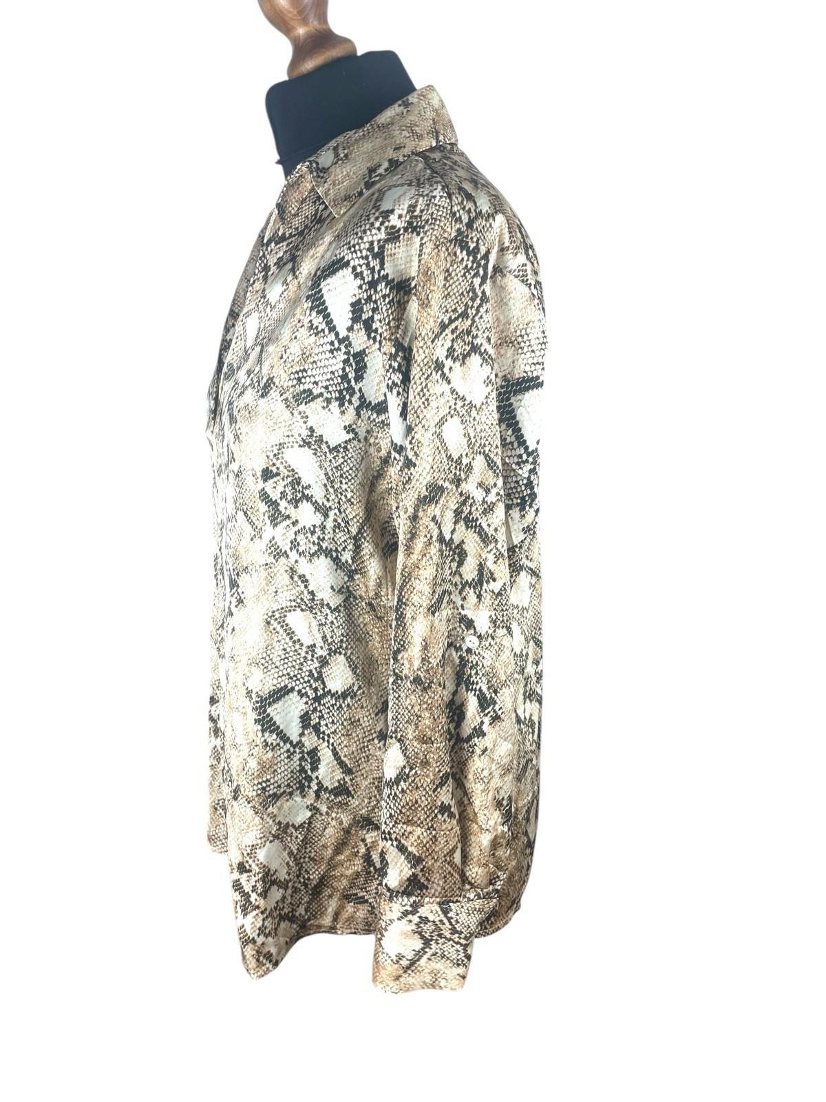 Haver London Satin Shirt Blouse Women’s UK Size 8 Snake Print Long Sleeved