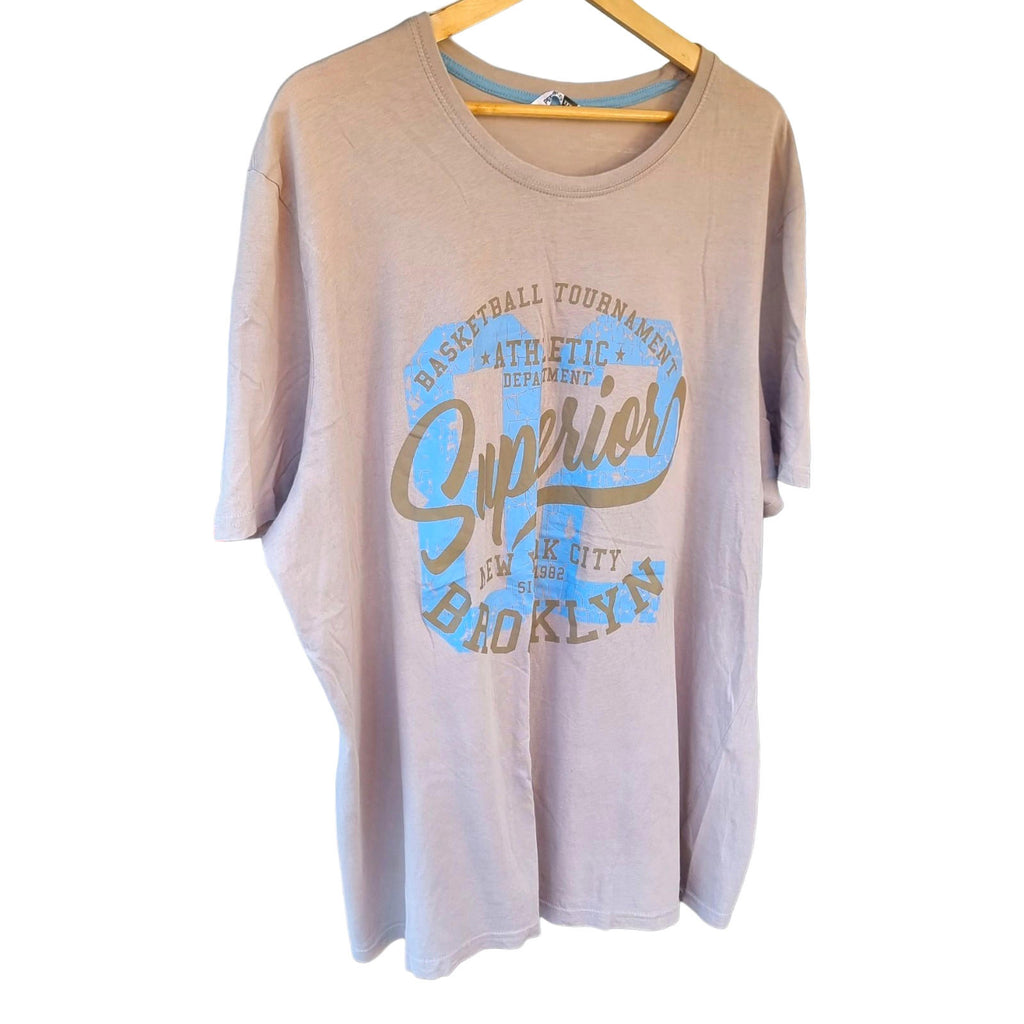 Pep & Co T-Shirt Grey Graphic Print Basketball Men's UK Size 3XL XXXL