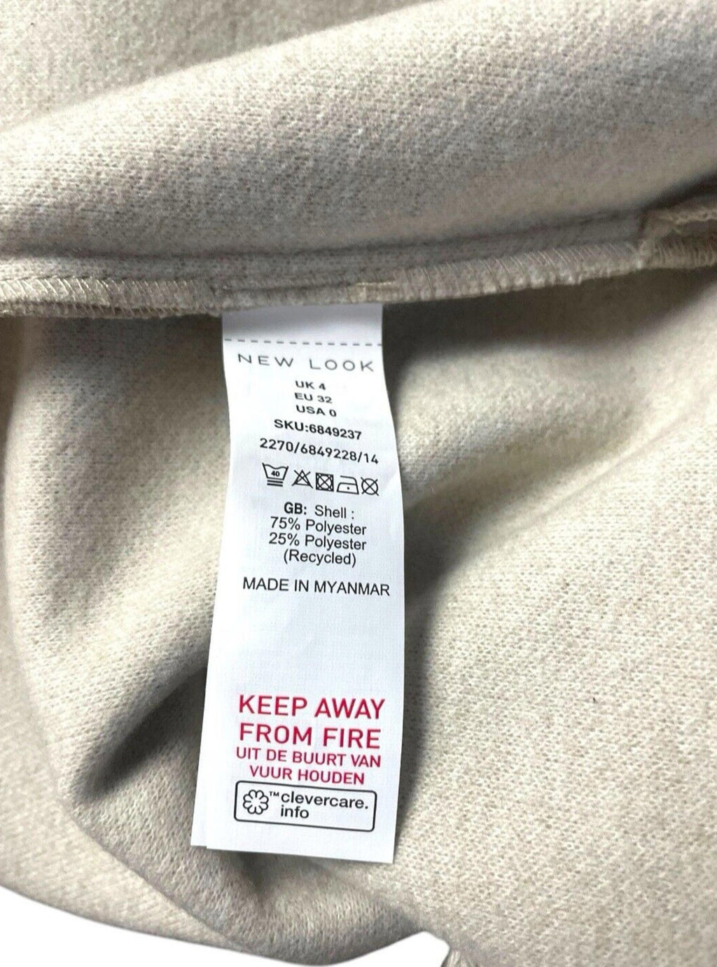 New Look Beige Oversized Shacket Shirt Jacket Women’s UK Size 4