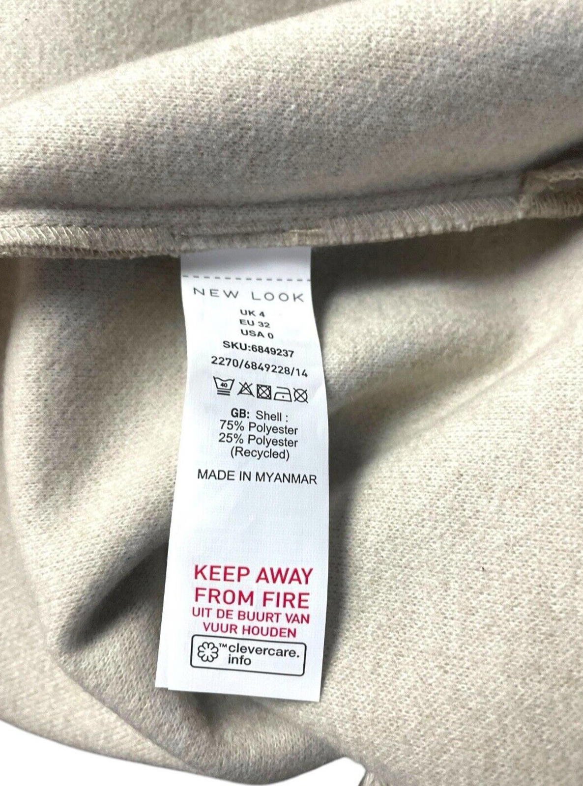 New Look Beige Oversized Shacket Shirt Jacket Women’s UK Size 4