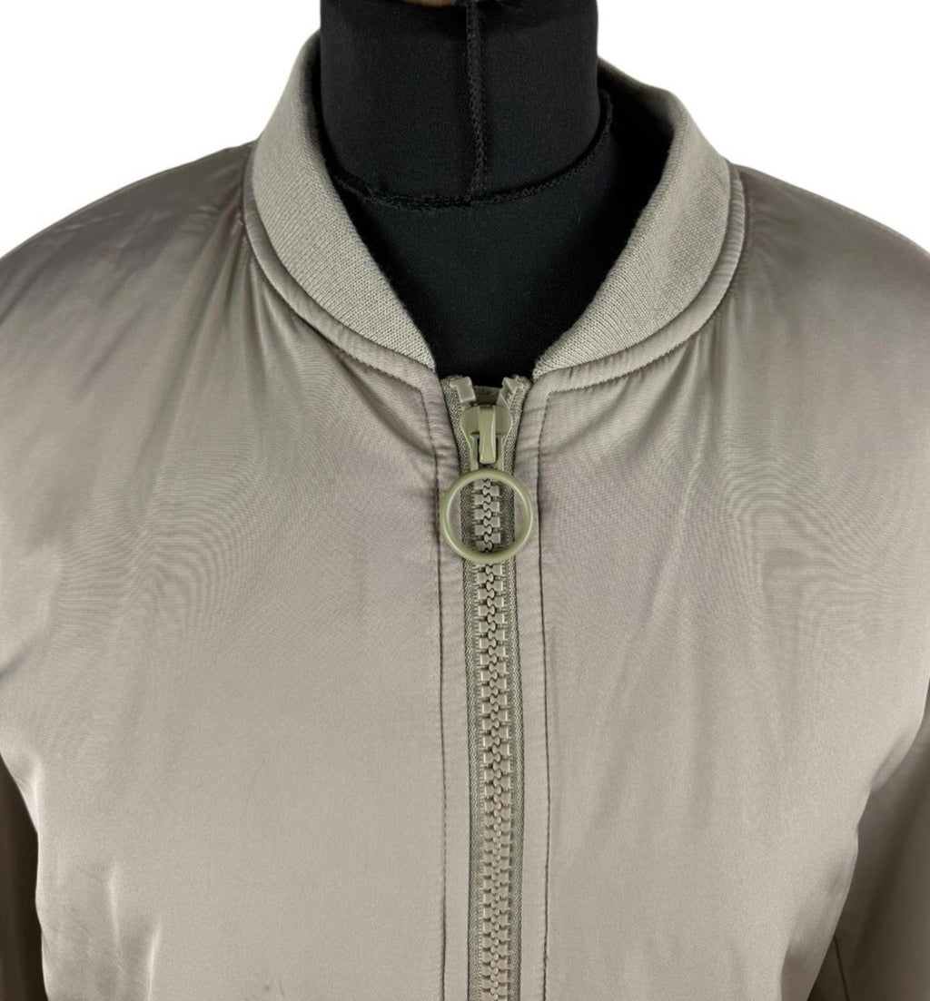 Stradivarius Oversized Bomber Jacket Coat Mid Length Zip Up Women’s UK Size XS