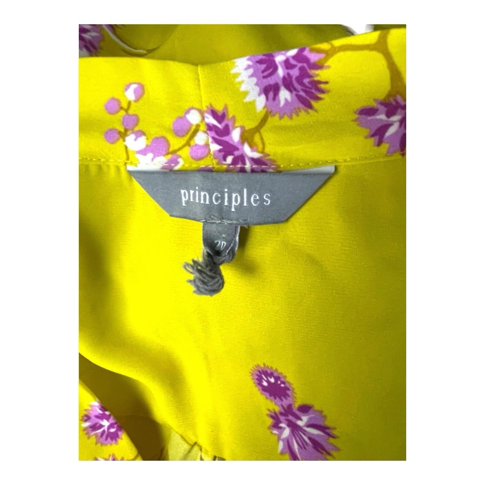 Principles Yellow Floral Sleeveless Blouse Summer Women’s UK Size 20